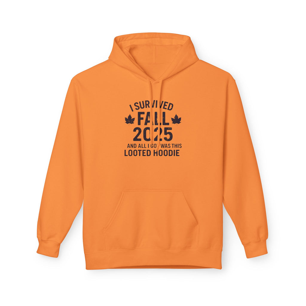 I Survived Fall 2025 Hoodie – Looted Hoodie Meme Sweatshirt – Fall of Humanity Collection – Trash Cult Supply Co.