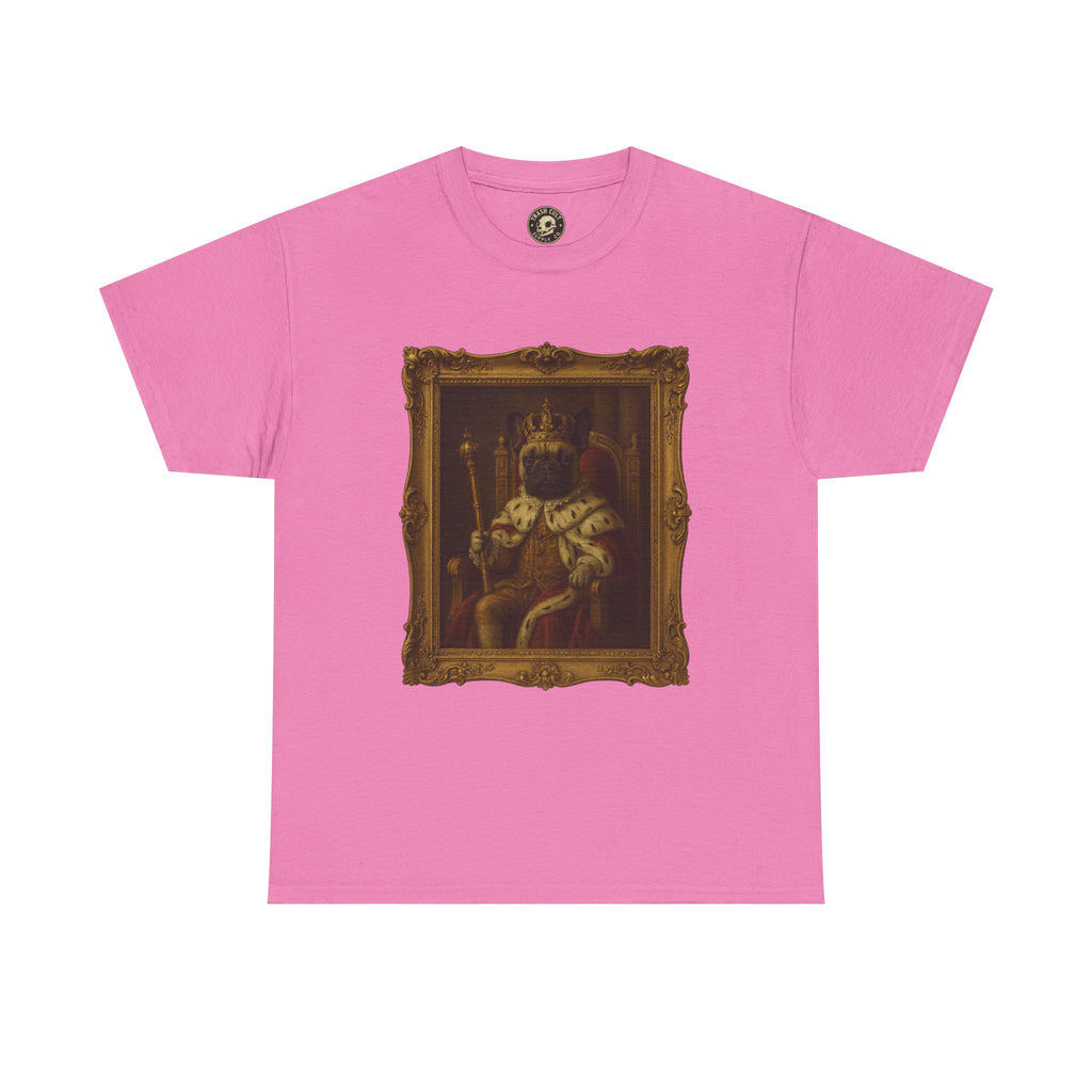 French Bulldog King Baroque Portrait Shirt – Funny Royal Dog Tee – Gildan 5000 Unisex Heavy Cotton