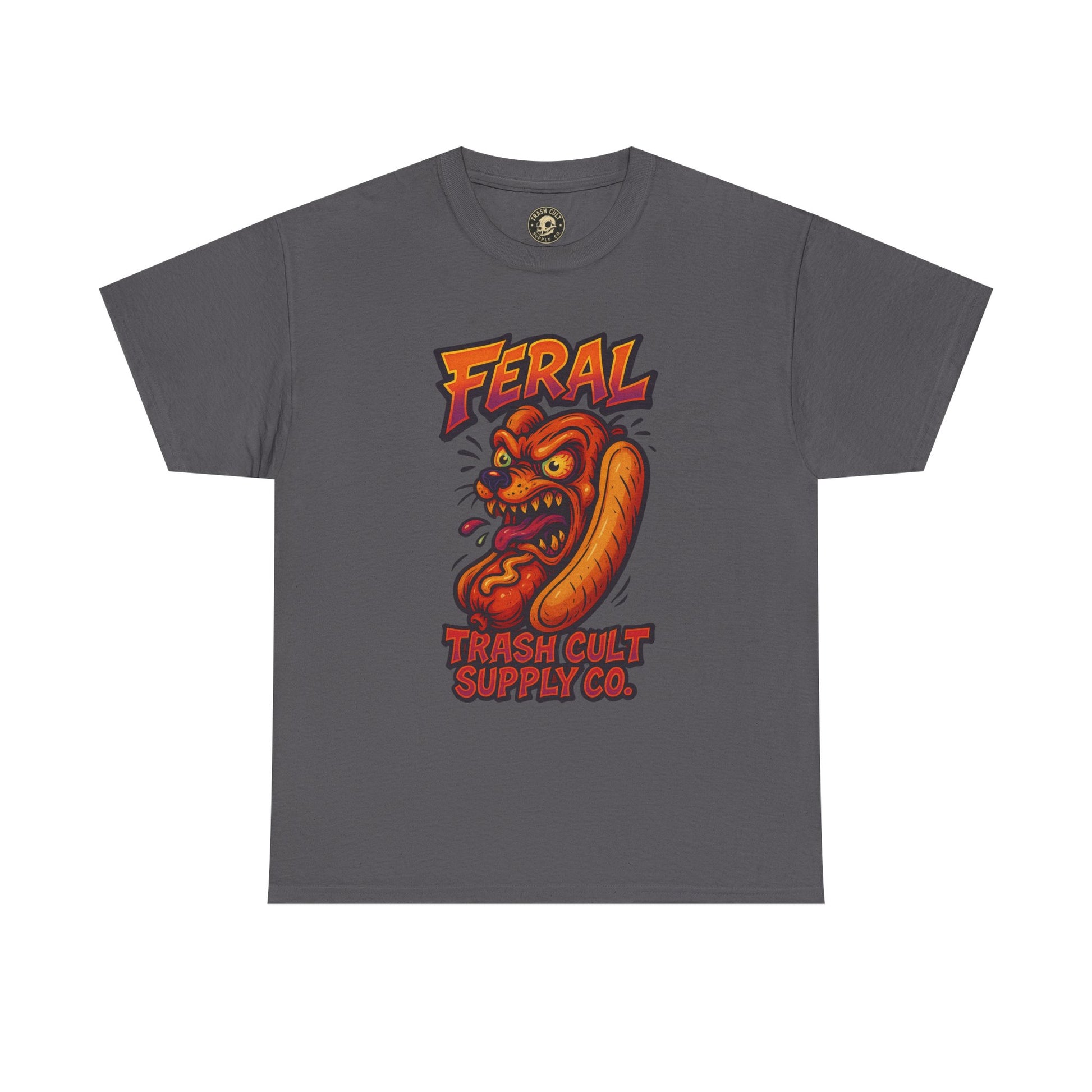 Feral Hot Dog Shirt – Bold Trashcore Art Tee | Trash Cult Supply Co | Gildan 5000 Unisex Fit