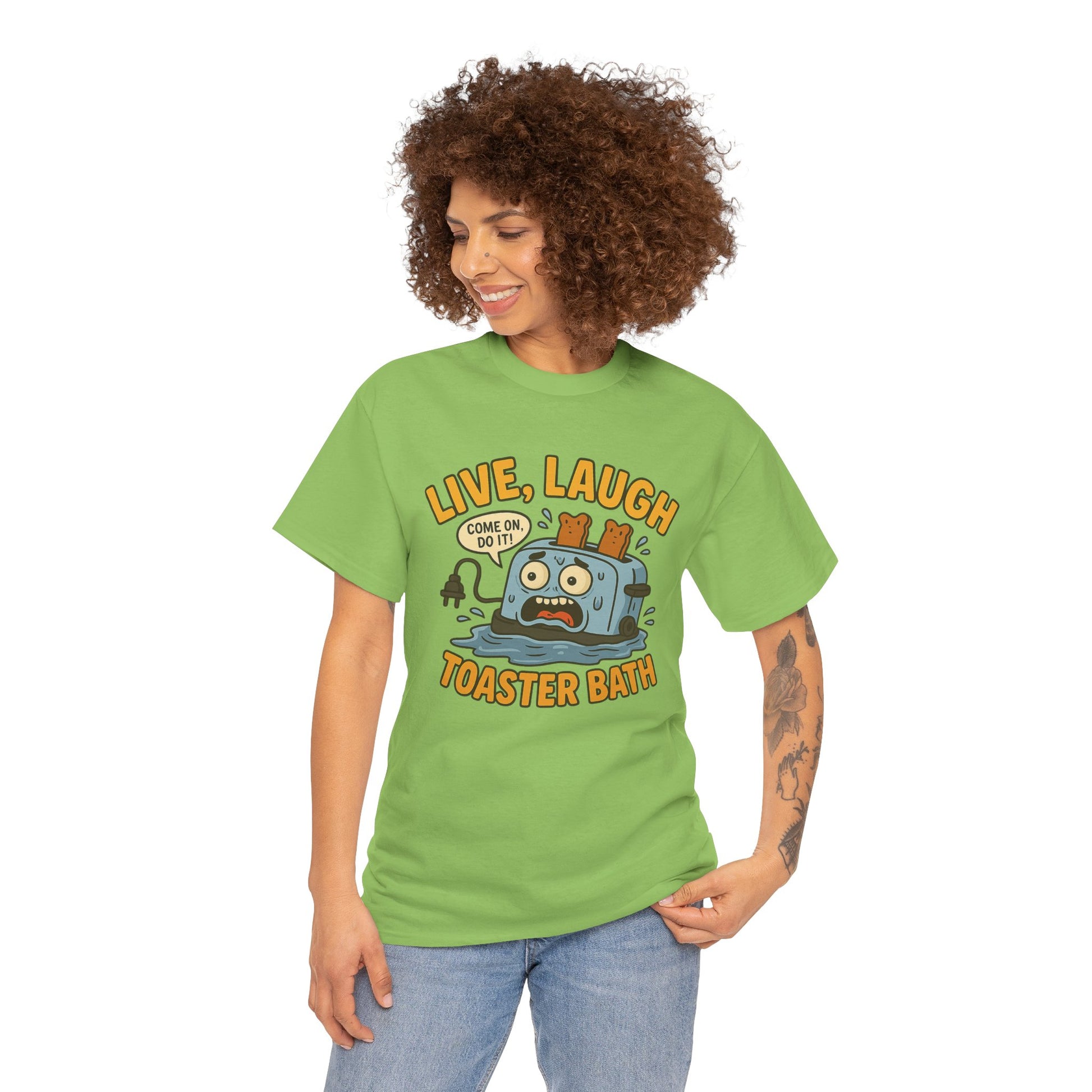 Funny Toaster Bath Tee, Humorous Unisex Shirt, Gift for Friends, Lightweight Cotton Tee, Birthday Party Outfit