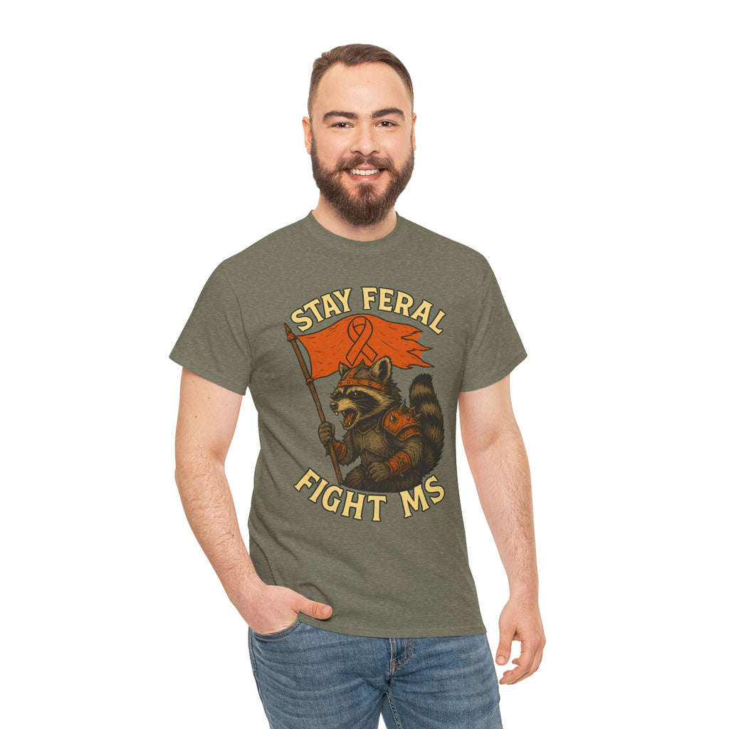 Stay Feral Fight MS Raccoon warrior shirt