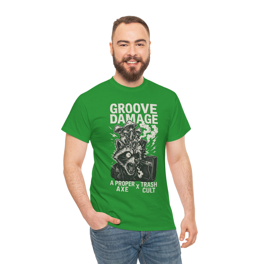 Groove Damage T-Shirt – A Proper Axe x Trash Cult Collab – Stoner Groove Punk Shirt
