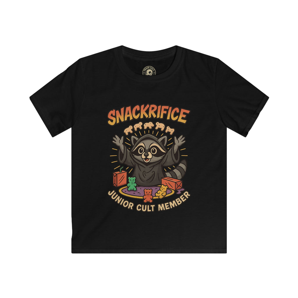 Snackrifice Junior Cult Member Kids Tee - Fun T-Shirt for Kids, Playful Gift, Cool Birthday Shirt, Youth Graphic Tee, Unique Kids Apparel