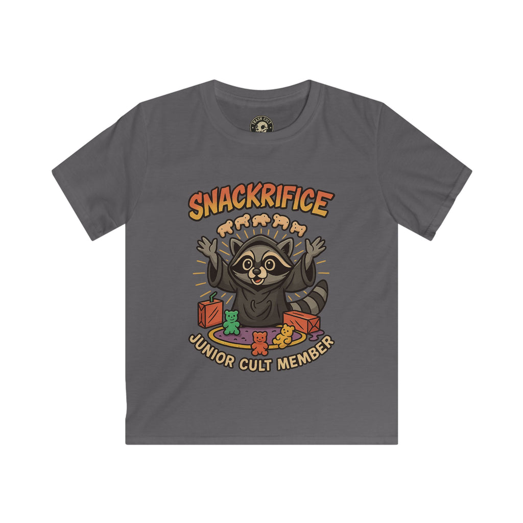 Snackrifice Junior Cult Member Kids Tee - Fun T-Shirt for Kids, Playful Gift, Cool Birthday Shirt, Youth Graphic Tee, Unique Kids Apparel
