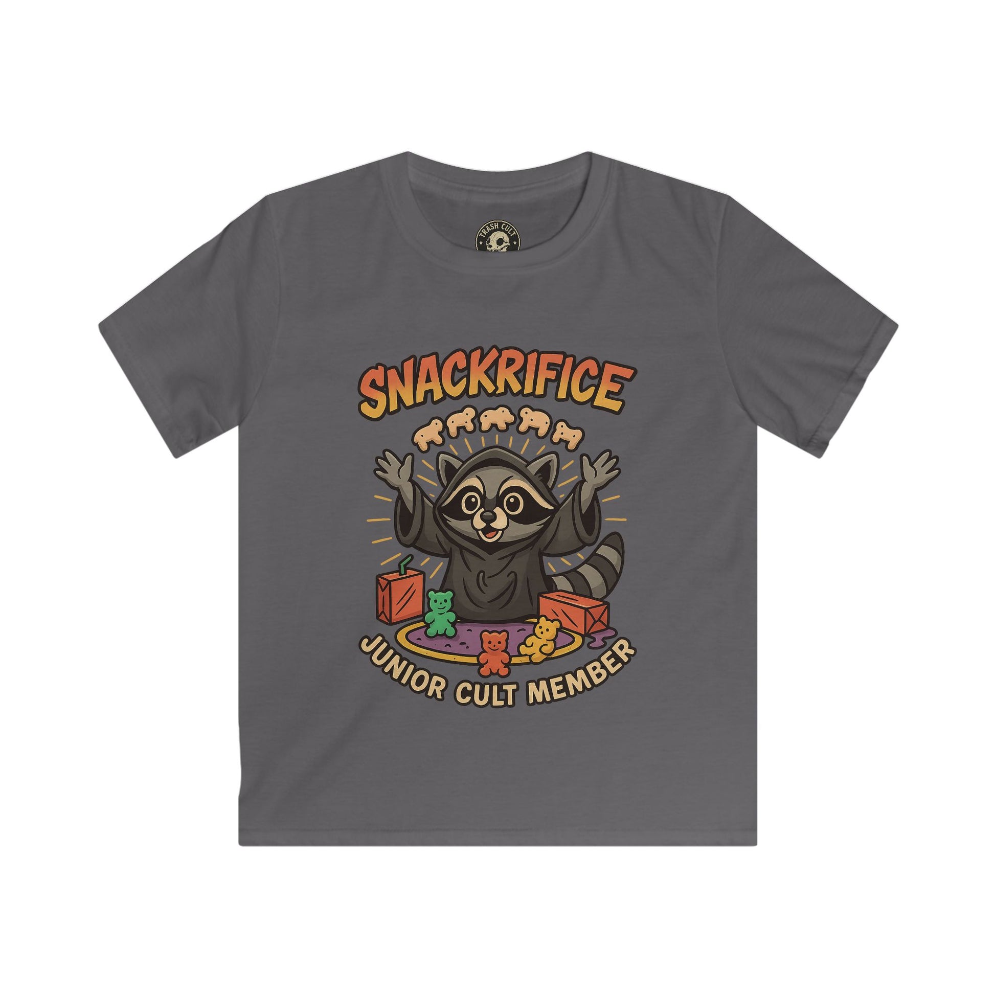 Snackrifice Junior Cult Member Kids Tee - Fun T-Shirt for Kids, Playful Gift, Cool Birthday Shirt, Youth Graphic Tee, Unique Kids Apparel