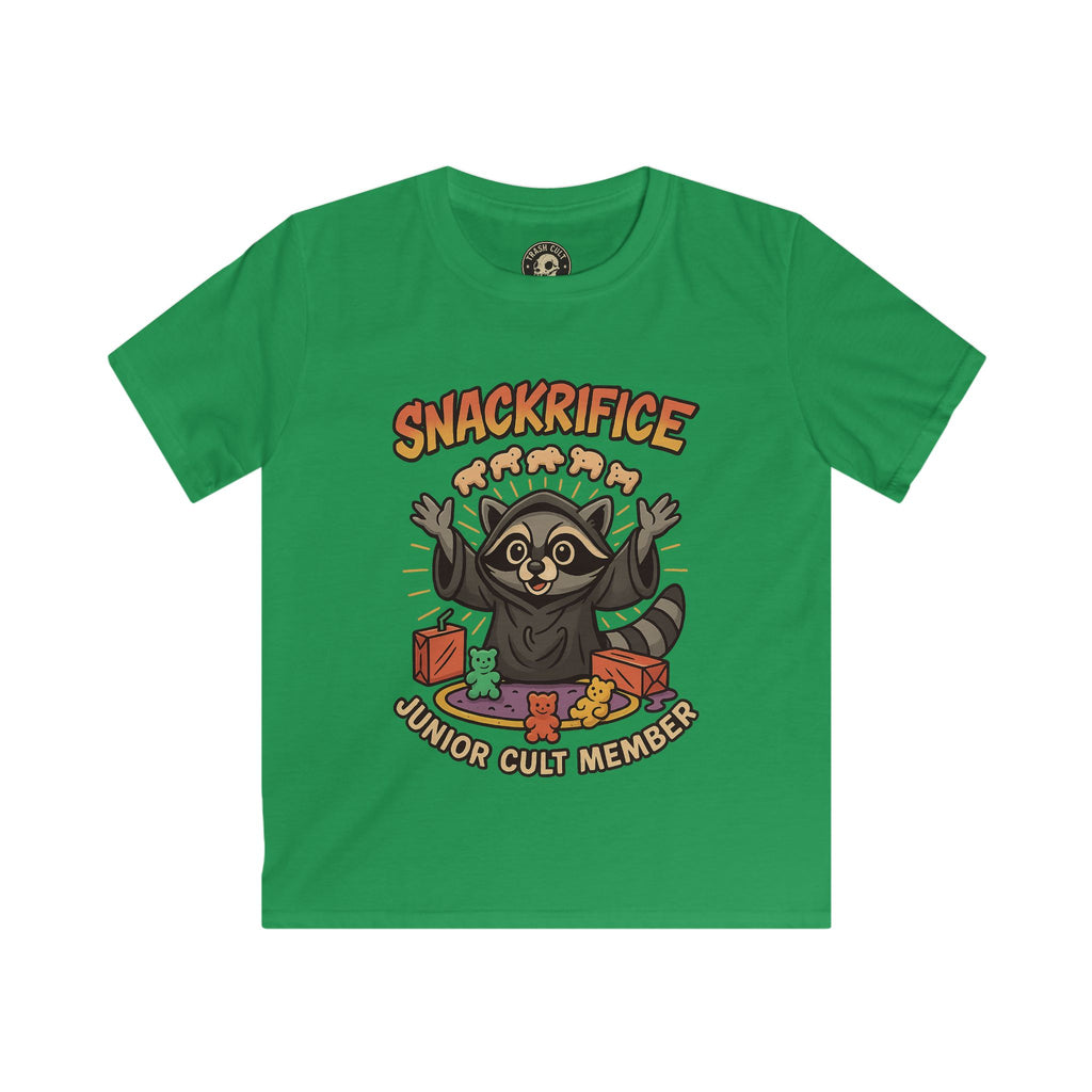 Snackrifice Junior Cult Member Kids Tee - Fun T-Shirt for Kids, Playful Gift, Cool Birthday Shirt, Youth Graphic Tee, Unique Kids Apparel