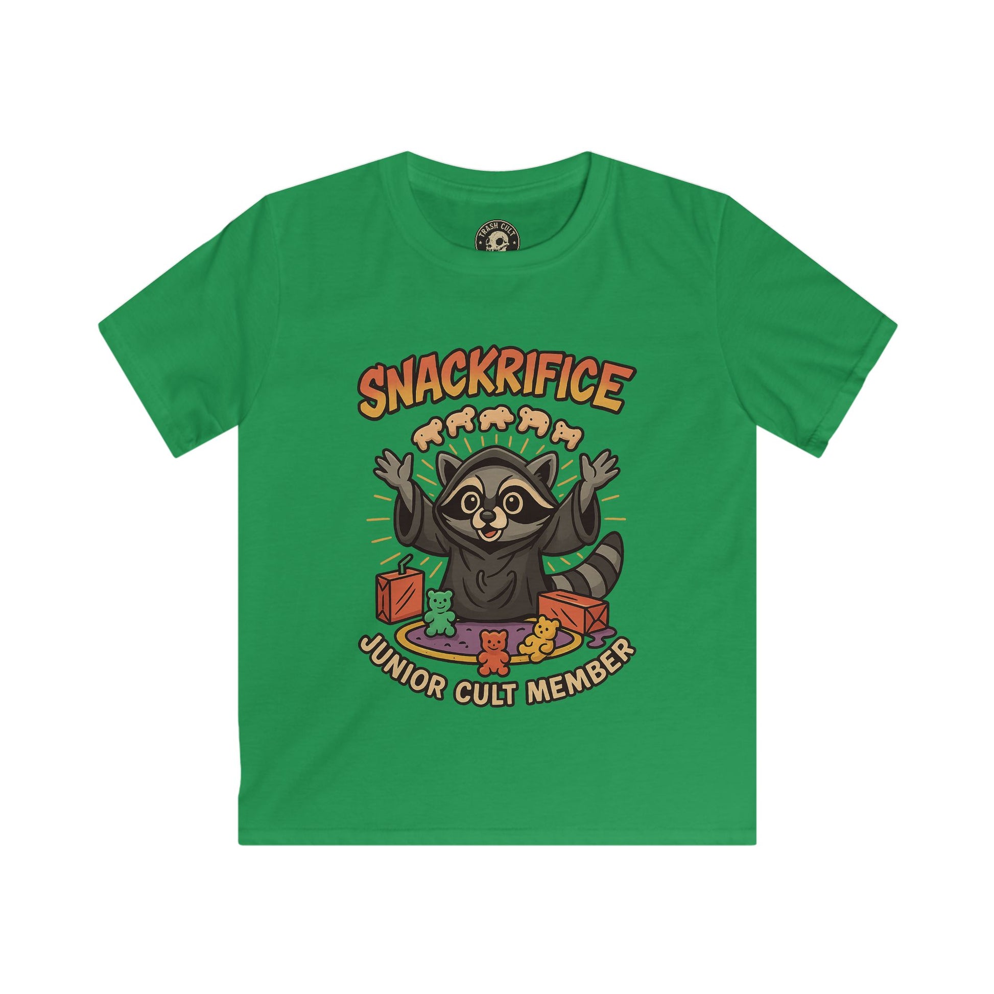Snackrifice Junior Cult Member Kids Tee - Fun T-Shirt for Kids, Playful Gift, Cool Birthday Shirt, Youth Graphic Tee, Unique Kids Apparel