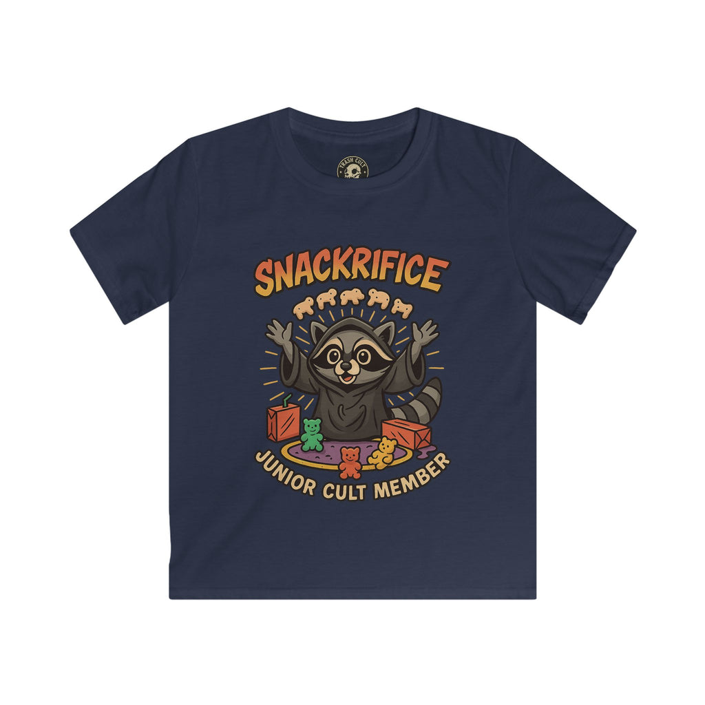 Snackrifice Junior Cult Member Kids Tee - Fun T-Shirt for Kids, Playful Gift, Cool Birthday Shirt, Youth Graphic Tee, Unique Kids Apparel