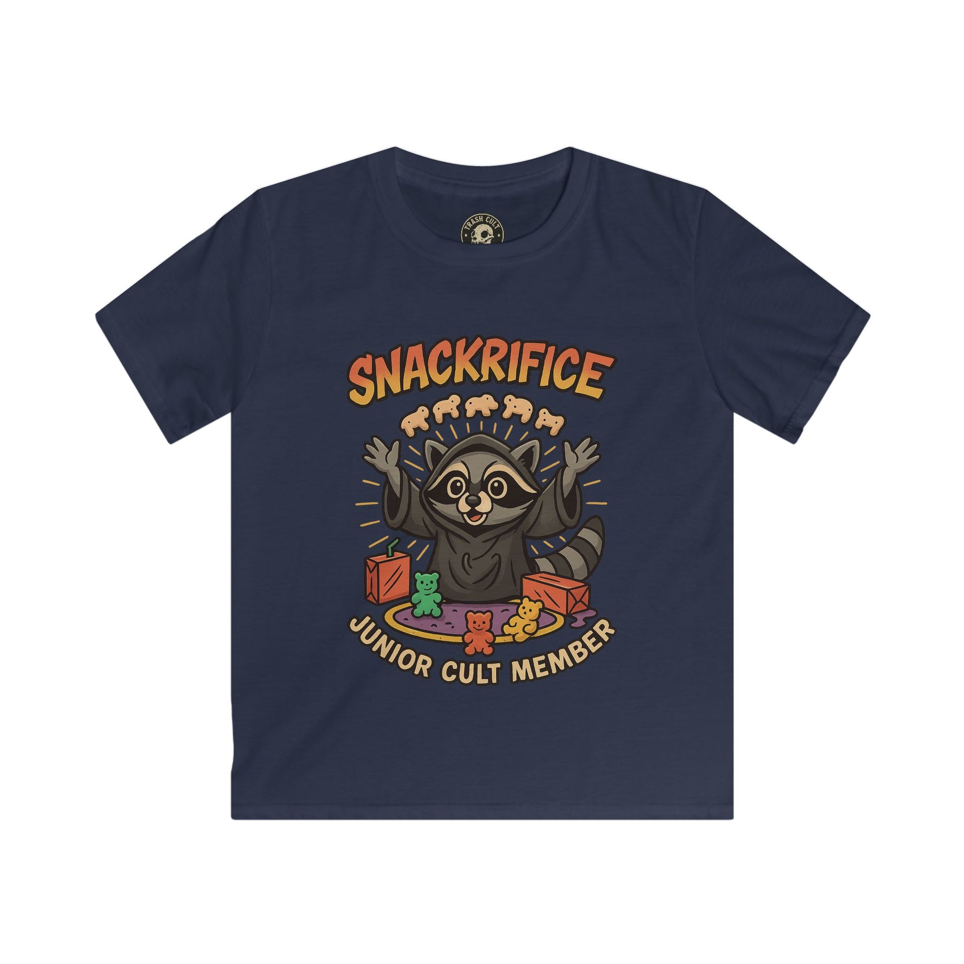 Snackrifice Junior Cult Member Kids Tee - Fun T-Shirt for Kids, Playful Gift, Cool Birthday Shirt, Youth Graphic Tee, Unique Kids Apparel