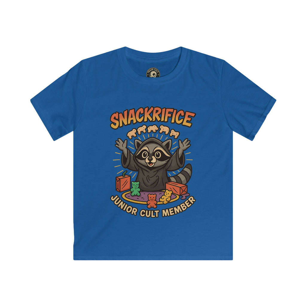 Snackrifice Junior Cult Member Kids Tee - Fun T-Shirt for Kids, Playful Gift, Cool Birthday Shirt, Youth Graphic Tee, Unique Kids Apparel