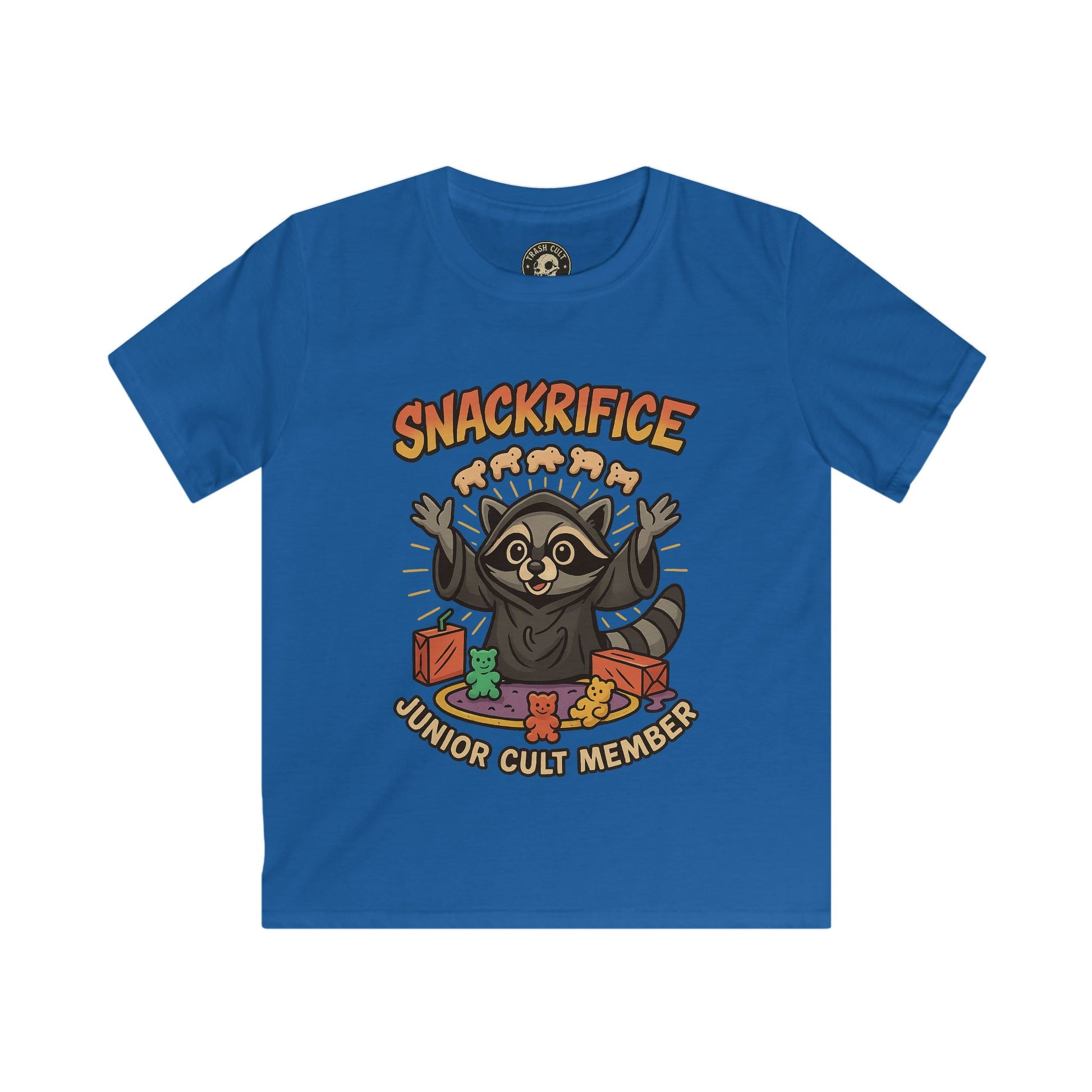 Snackrifice Junior Cult Member Kids Tee - Fun T-Shirt for Kids, Playful Gift, Cool Birthday Shirt, Youth Graphic Tee, Unique Kids Apparel