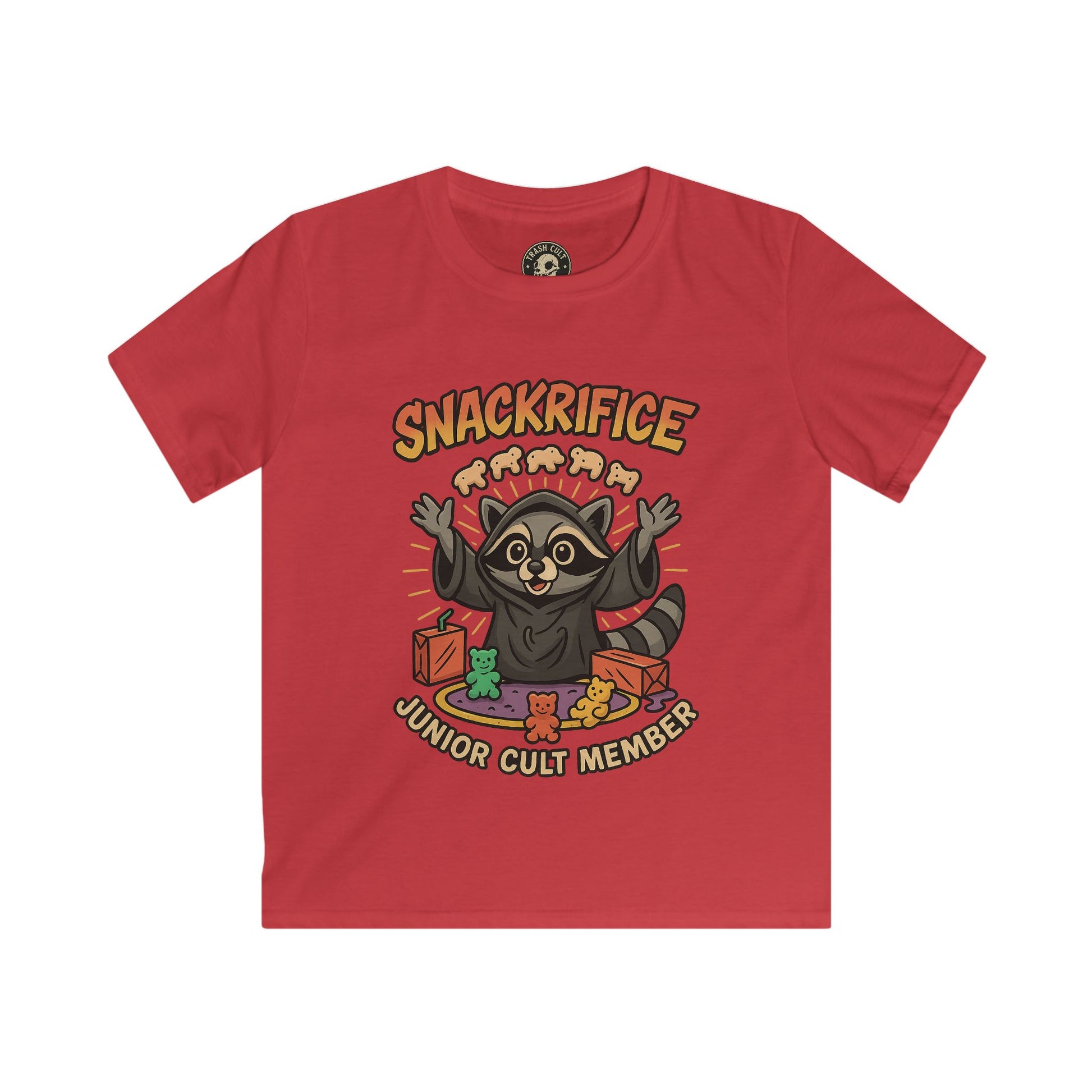 Snackrifice Junior Cult Member Kids Tee - Fun T-Shirt for Kids, Playful Gift, Cool Birthday Shirt, Youth Graphic Tee, Unique Kids Apparel