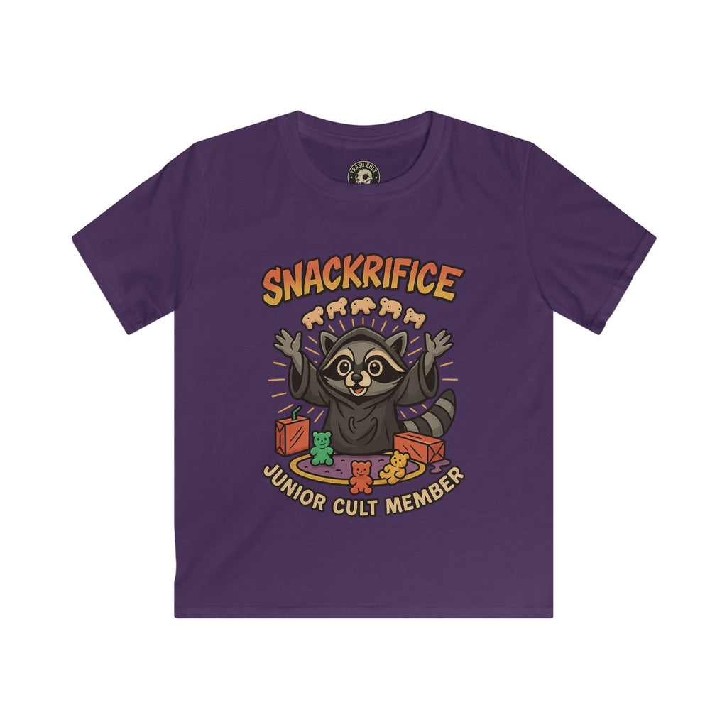 Snackrifice Junior Cult Member Kids Tee - Fun T-Shirt for Kids, Playful Gift, Cool Birthday Shirt, Youth Graphic Tee, Unique Kids Apparel