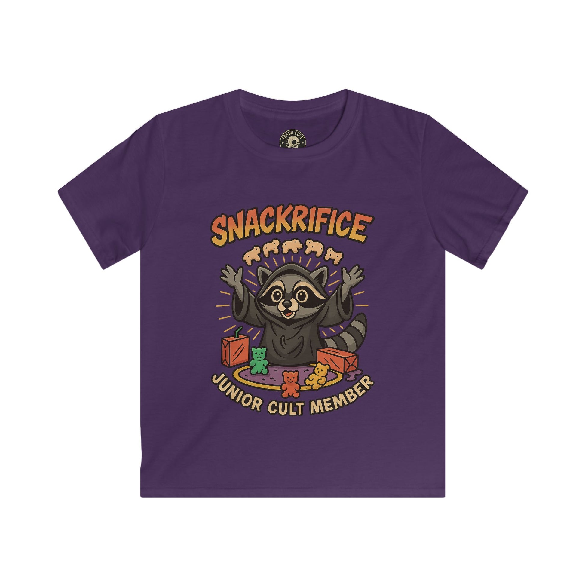 Snackrifice Junior Cult Member Kids Tee - Fun T-Shirt for Kids, Playful Gift, Cool Birthday Shirt, Youth Graphic Tee, Unique Kids Apparel