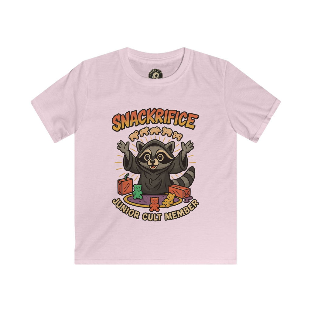 Snackrifice Junior Cult Member Kids Tee - Fun T-Shirt for Kids, Playful Gift, Cool Birthday Shirt, Youth Graphic Tee, Unique Kids Apparel