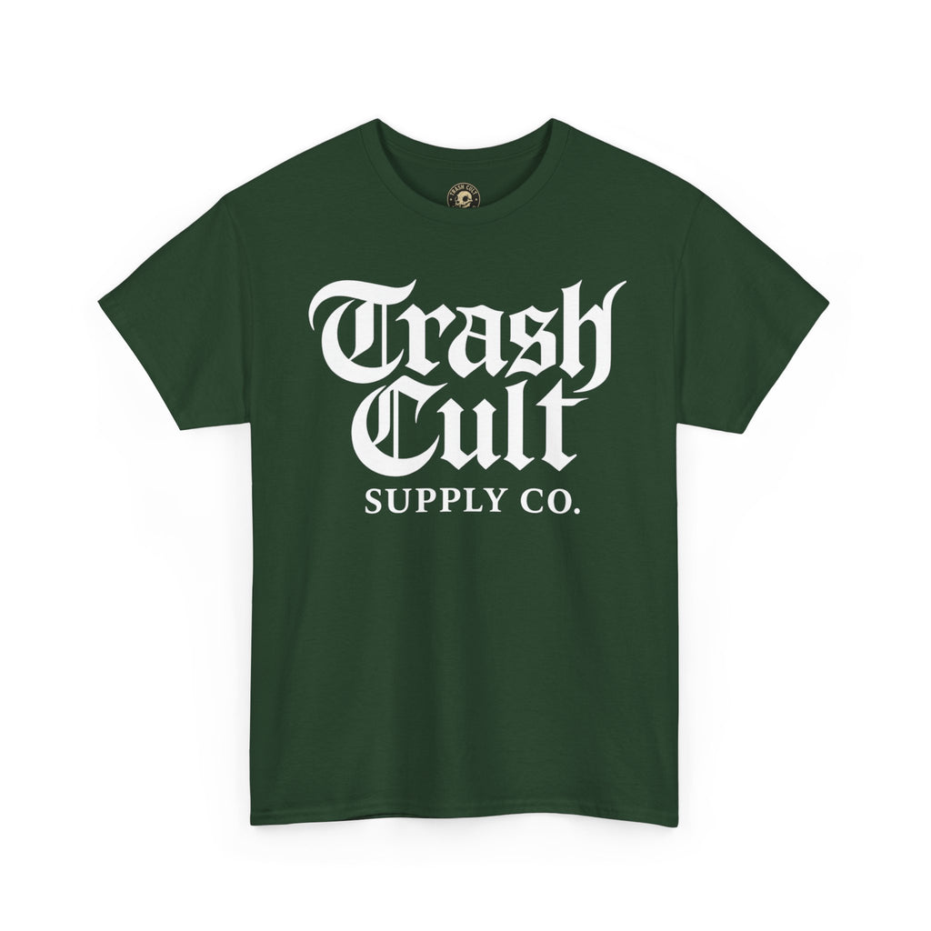 Trash Cult Gothic Logo Shirt – White Cyber Gothic Print on Gildan 5000