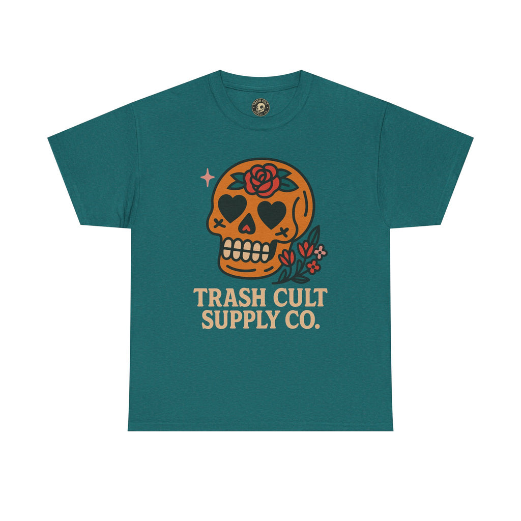 Sugar Skull T-Shirt – Trash Cult Supply Co. – Gildan 5000 Heavy Cotton Tee