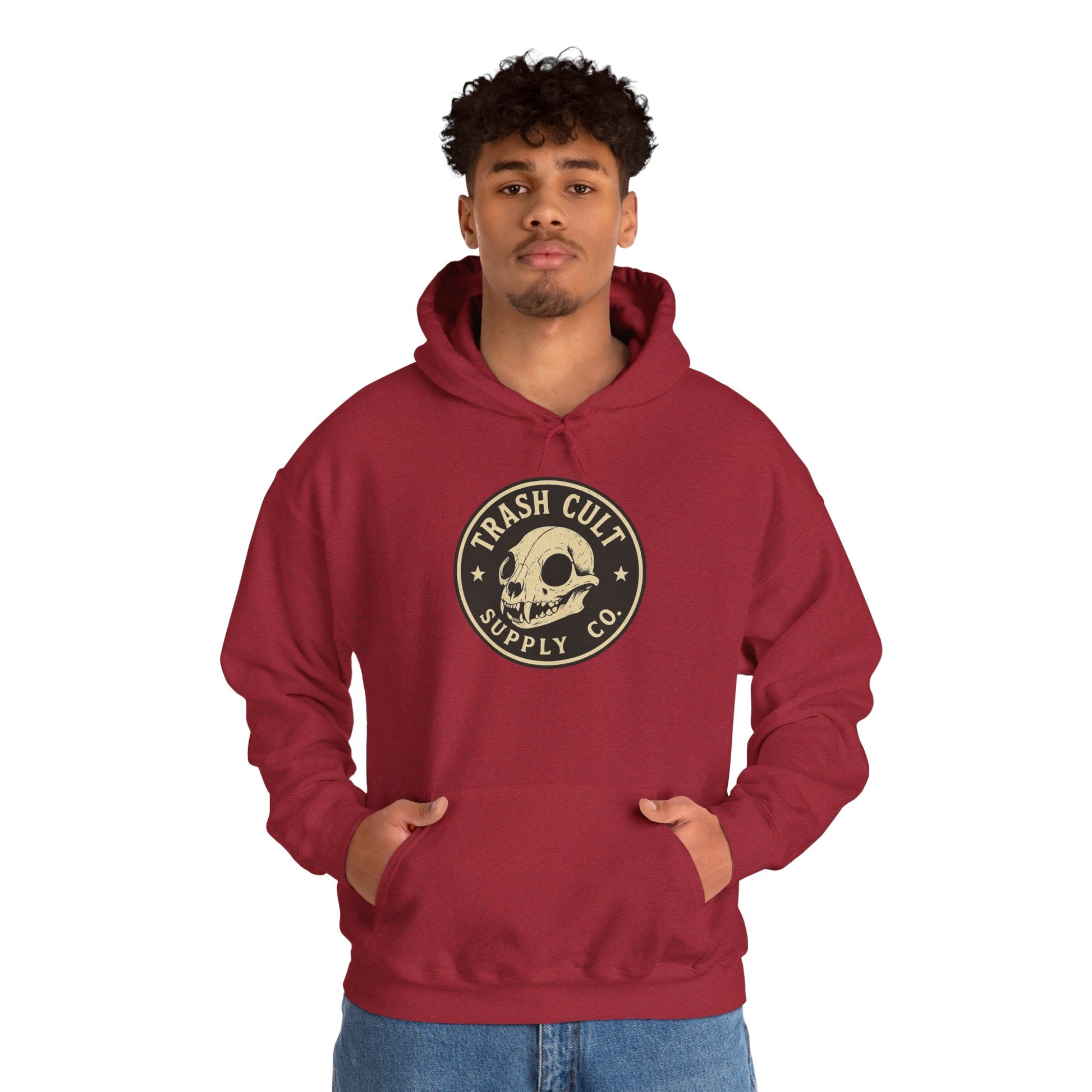 Trash Cult Hooded Sweatshirt, Unisex Hoodie with Skull Design, Perfect for Casual Wear, Gifts for Friends, Cozy Fashion
