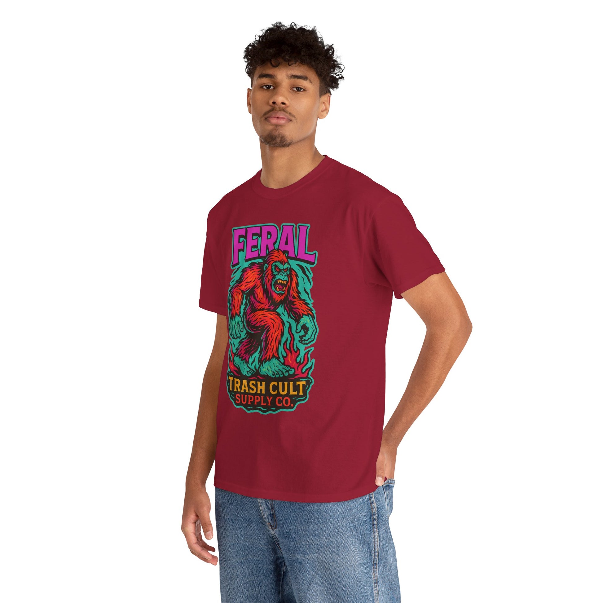FERAL Bigfoot Shirt – Trashcore Bold Colors | Trash Cult Supply Co | Gildan 5000 Tee