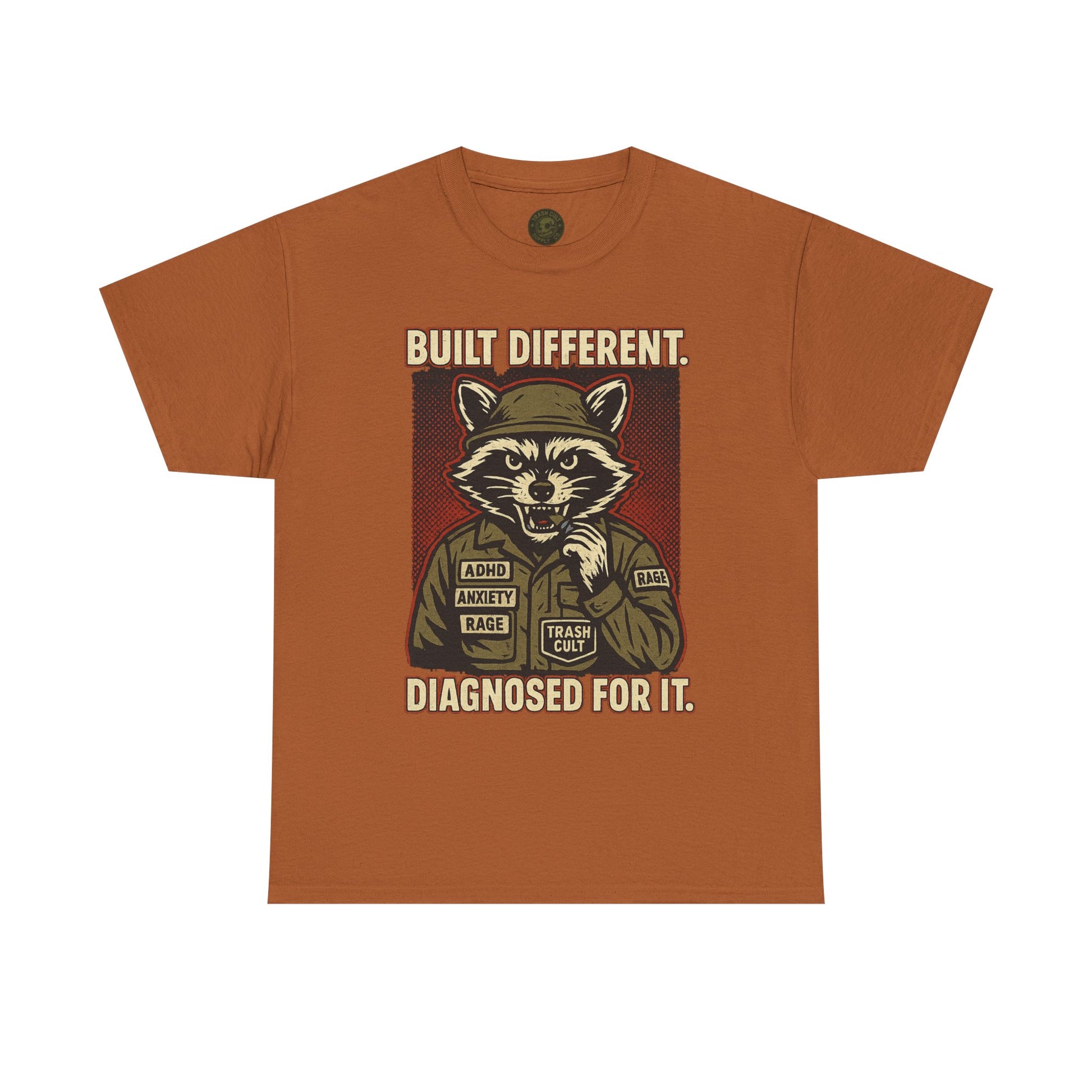 Built Different Diagnosed For It Military Raccoon Shirt – Gildan 5000