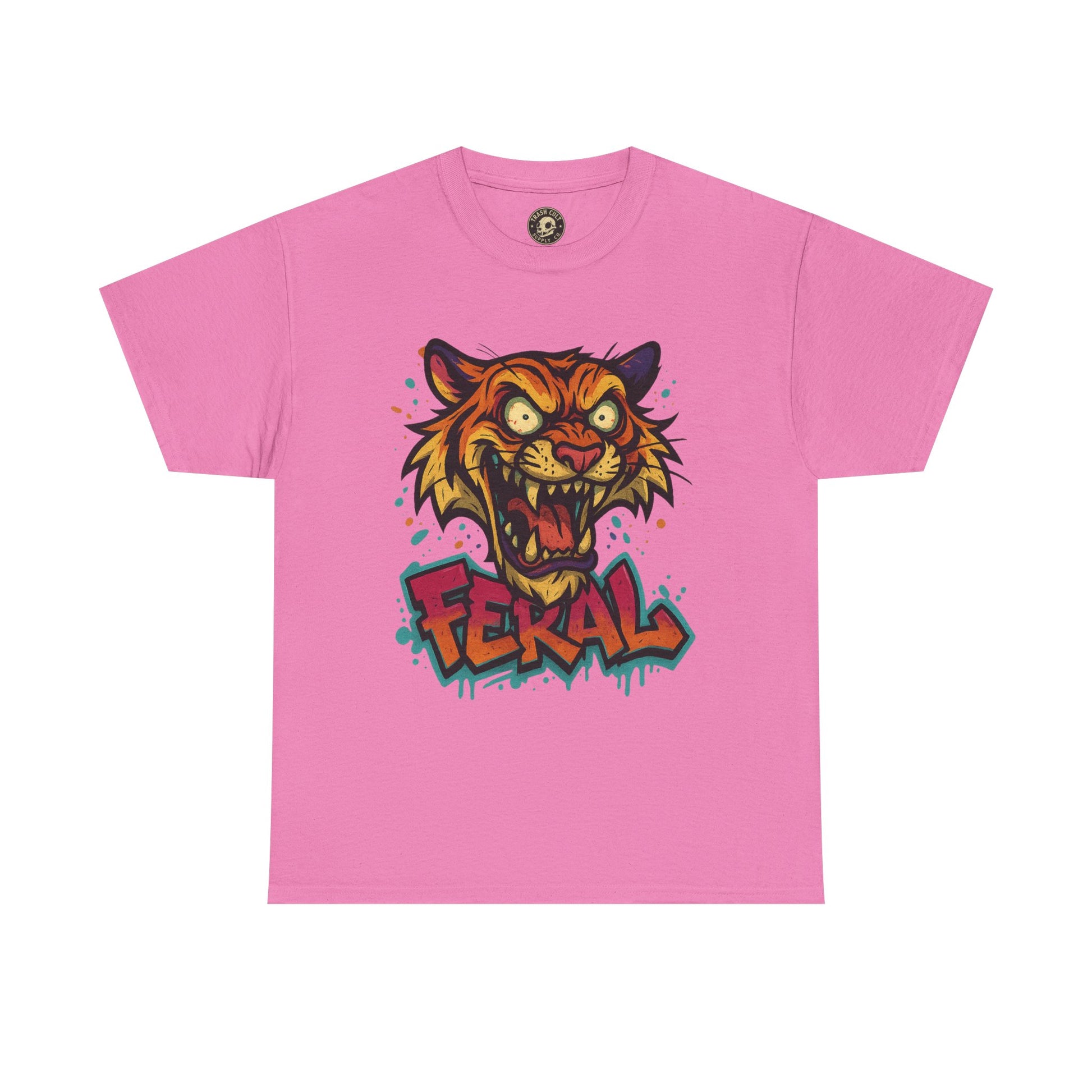 Feral Tiger Graphic Tee, Custom Artwork Shirt, Vintage Style T-Shirt, Casual Wear, Unique Gift for Animal Lovers