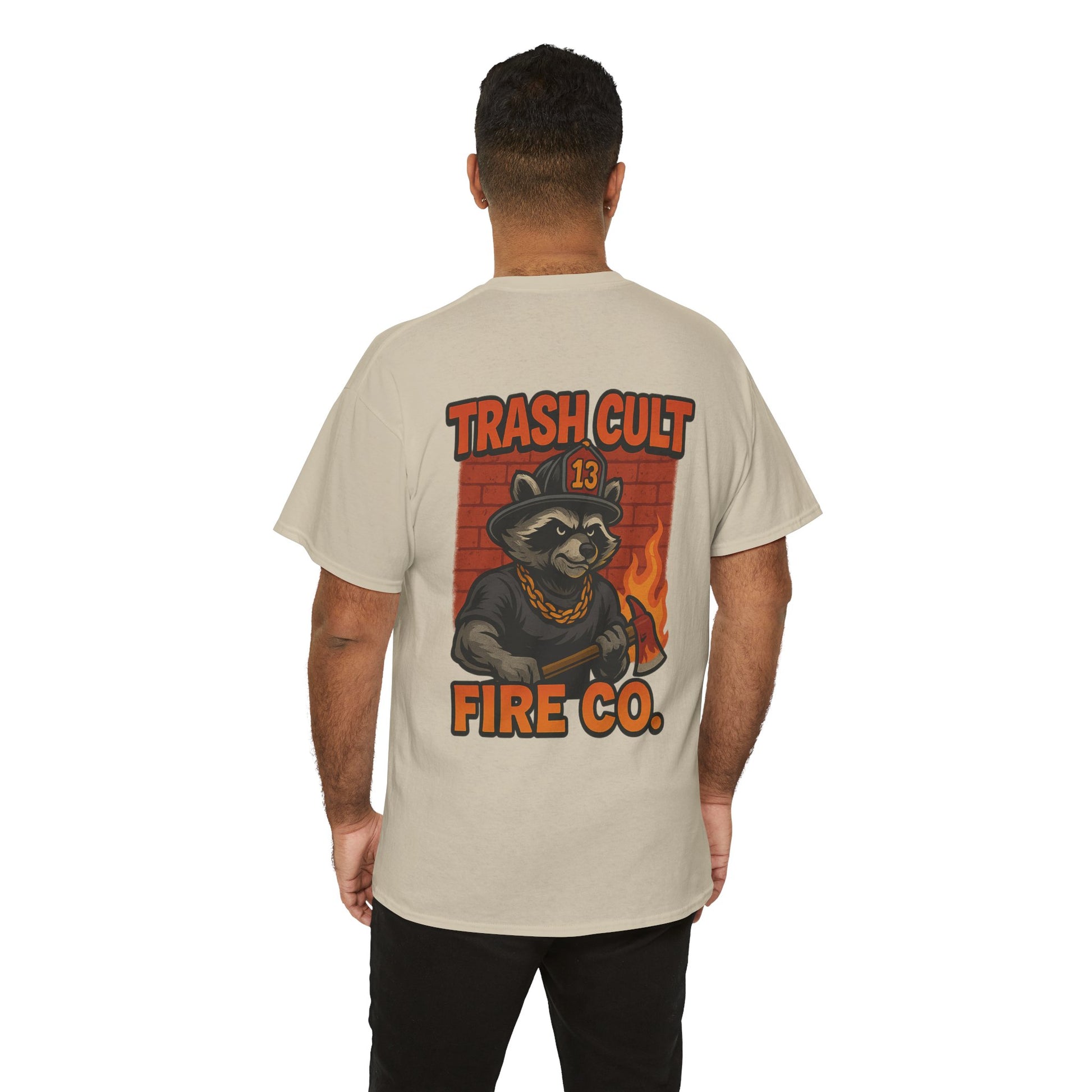 Trash Cult Fire Co. Unisex Tee - Quirky Raccoon Design, Fun Gift, Casual Wear, Firefighter Humor, Unique Apparel