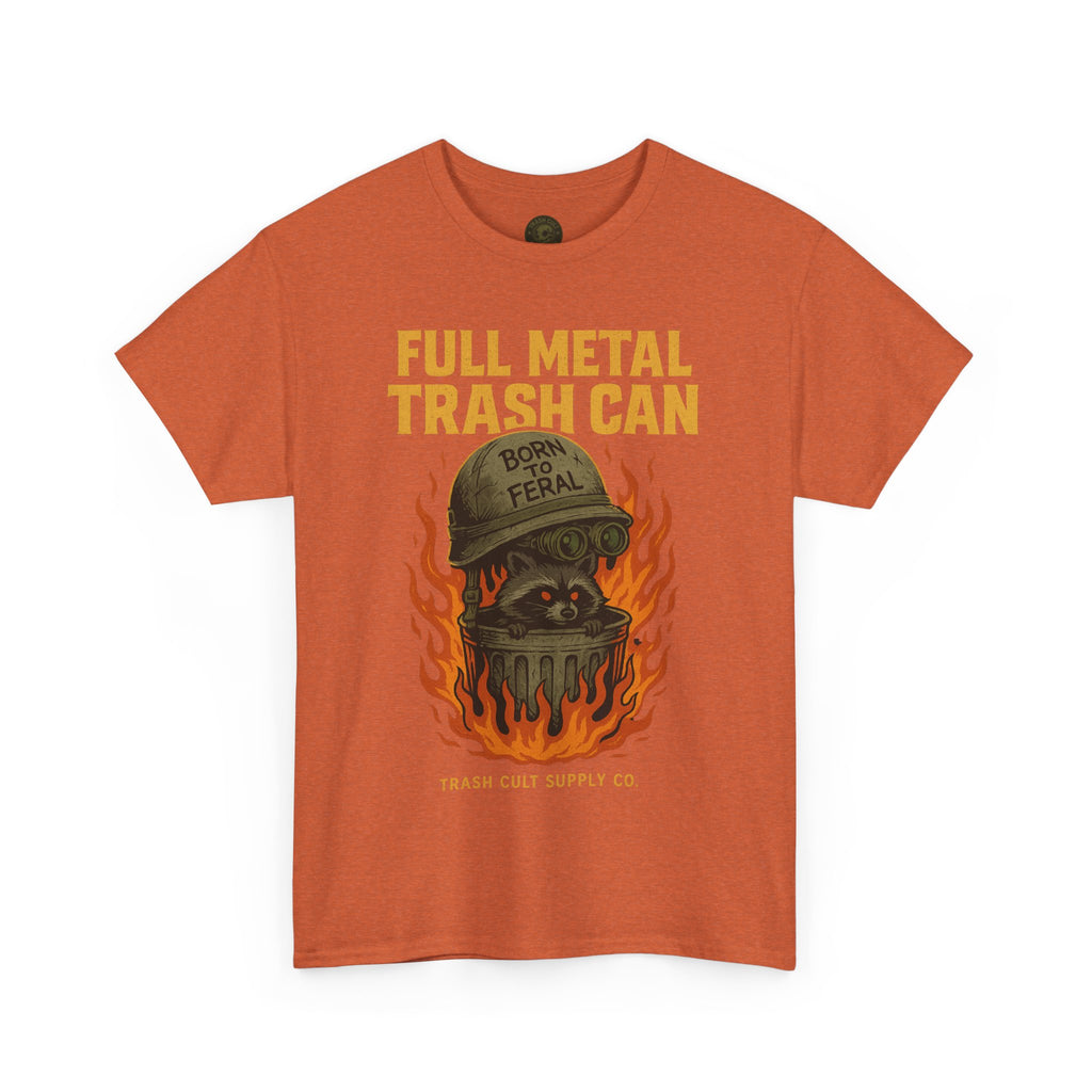 Full Metal Trash Can T-Shirt – Born to Feral Raccoon Graphic | Trash Cult Supply Co. | Gildan 5000 Tee