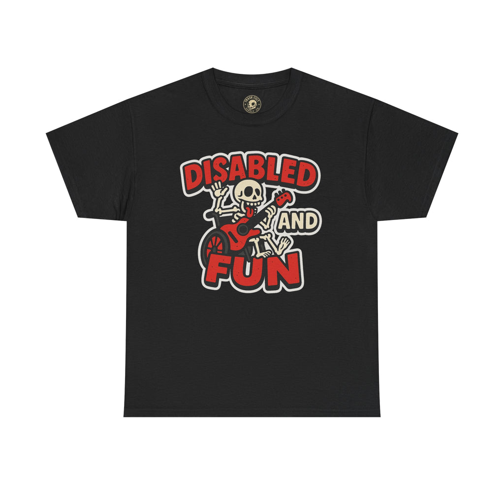 Disabled and Fun Unisex Heavy Cotton Tee, Casual Shirt, Gift for Friends, Music Lovers Gift, Fun T-Shirt, Halloween Wear, Everyday Comfort