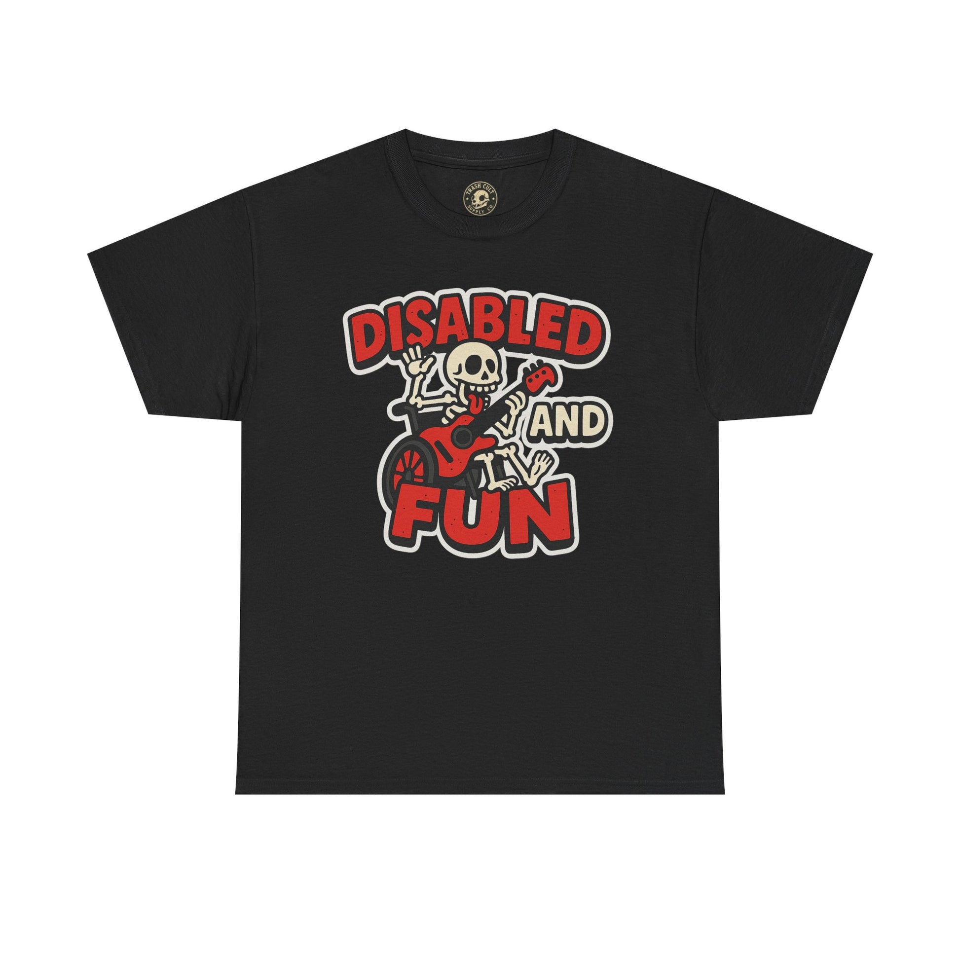 Disabled and Fun Unisex Heavy Cotton Tee, Casual Shirt, Gift for Friends, Music Lovers Gift, Fun T-Shirt, Halloween Wear, Everyday Comfort