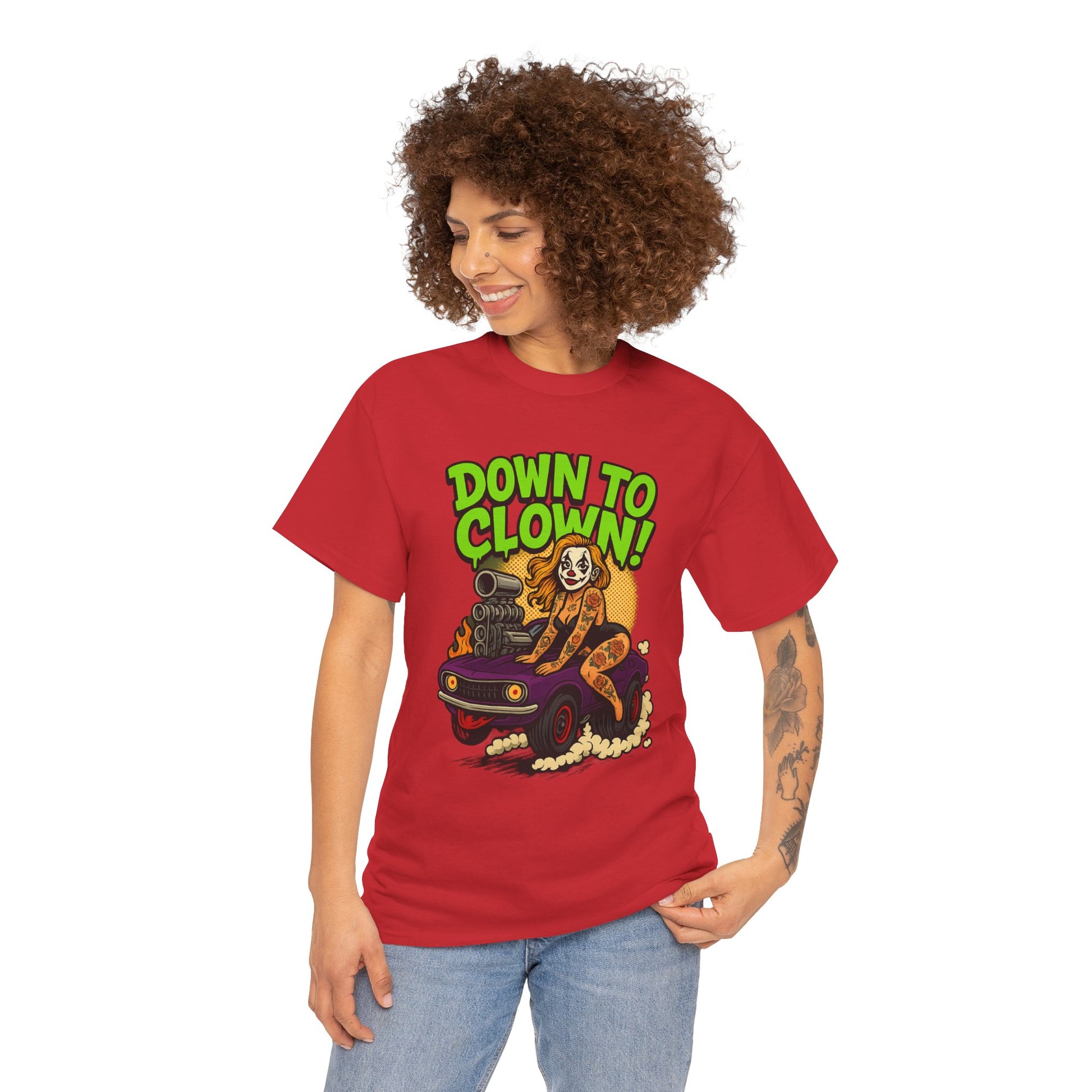 Unisex Graphic Tee | Down to Clown T-Shirt, Fun Statement Shirt, Casual Wear, Gift for Friends, Festivals, Halloween