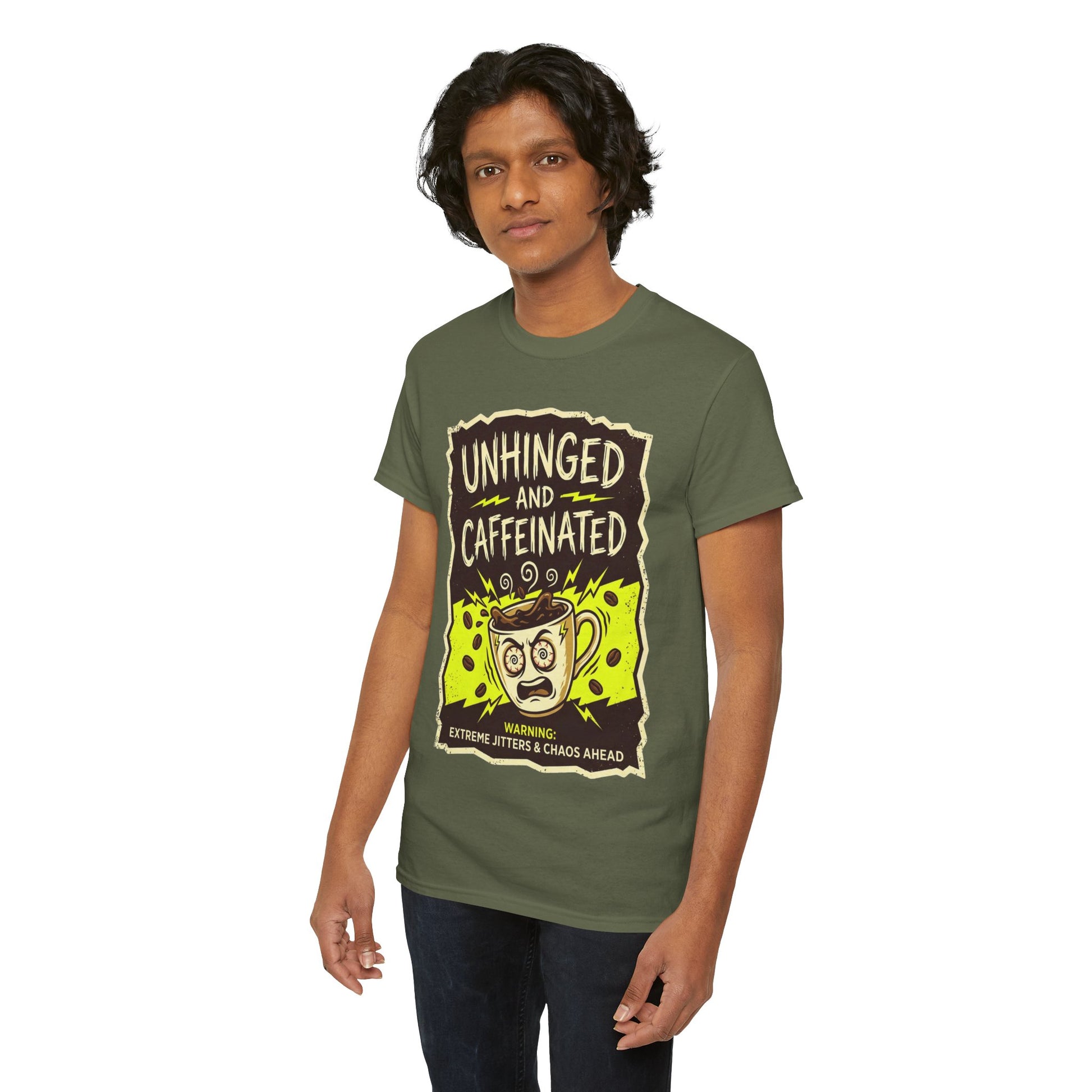 Unhinged and Caffeinated Tee — Funny Coffee Lover T-Shirt
