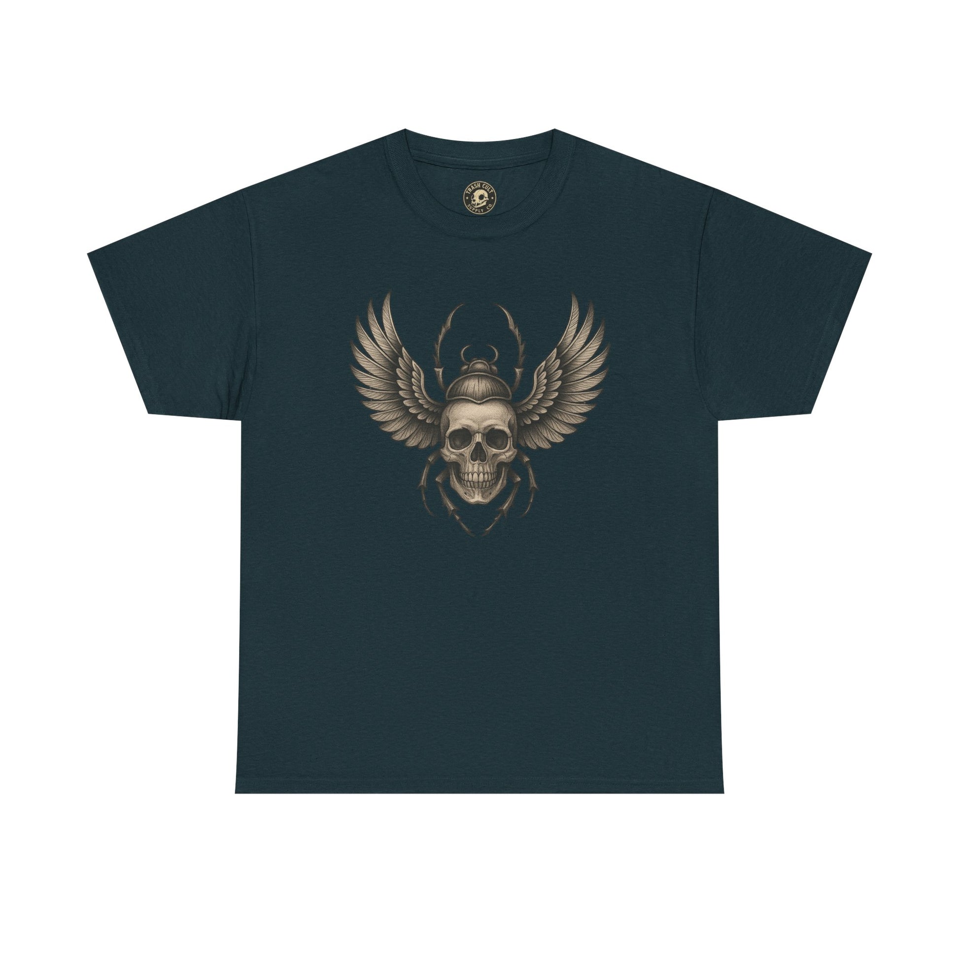 Winged Skull Scarab Shirt – Dark Gothic Beetle Graphic Tee – Gildan 5000 Unisex