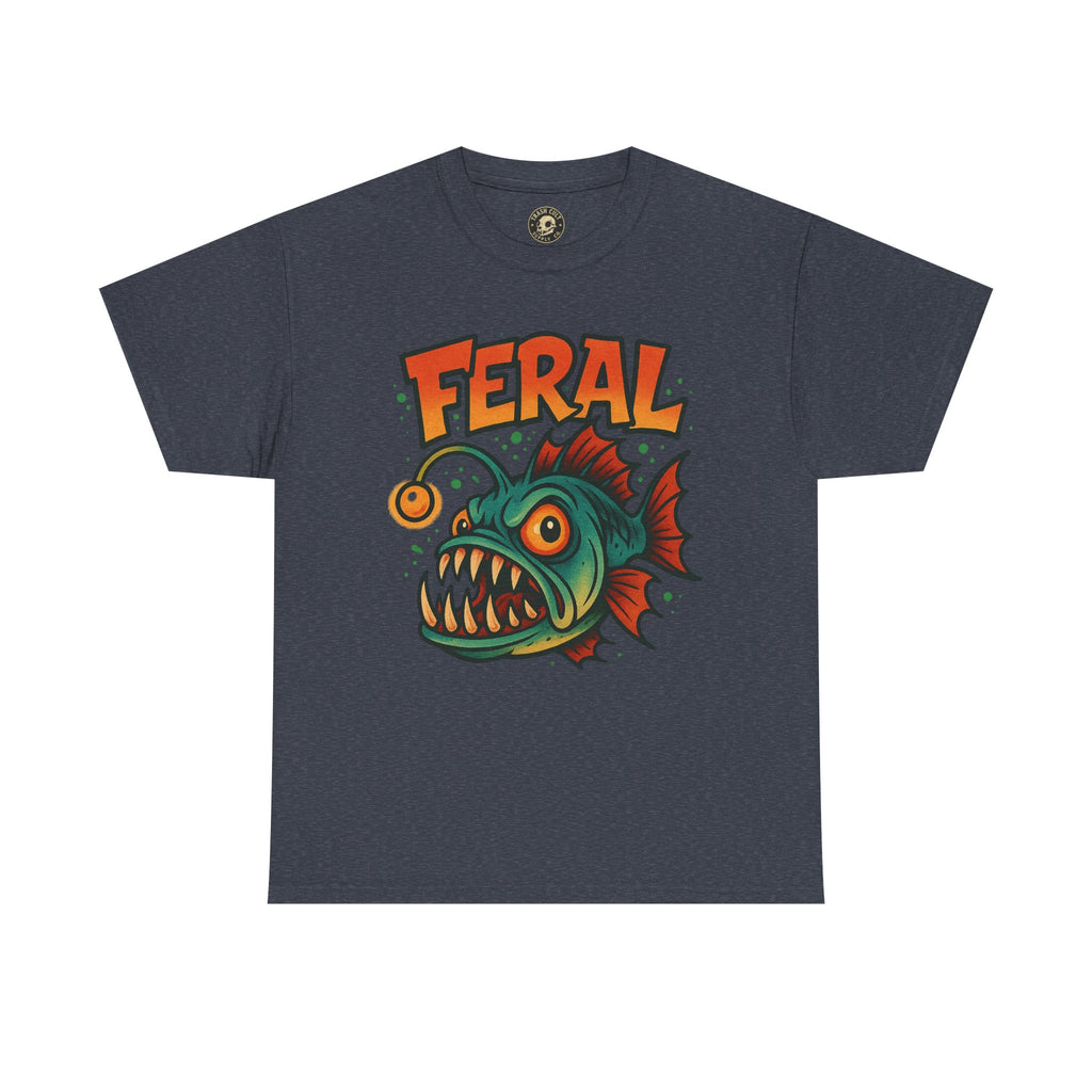 Feral Graphic Tee, Unisex Heavy Cotton Shirt, Edgy Apparel for Art Lovers, Perfect for Gifts and Casual Wear, Streetwear Fashion