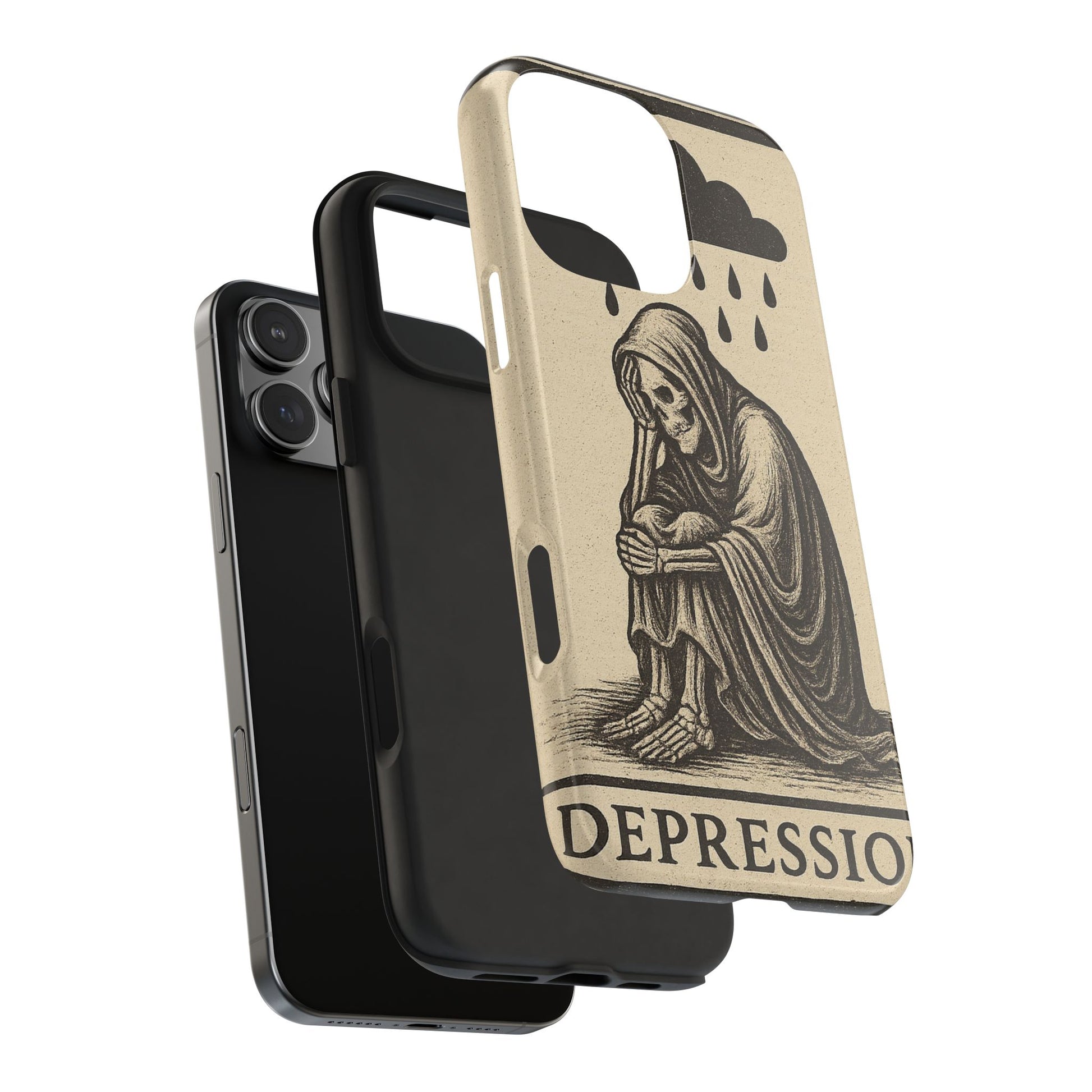 Dark Humor Phone Case, Goth iPhone Cover, Macabre Gift, Depression Art Case, Unique Phone Protector
