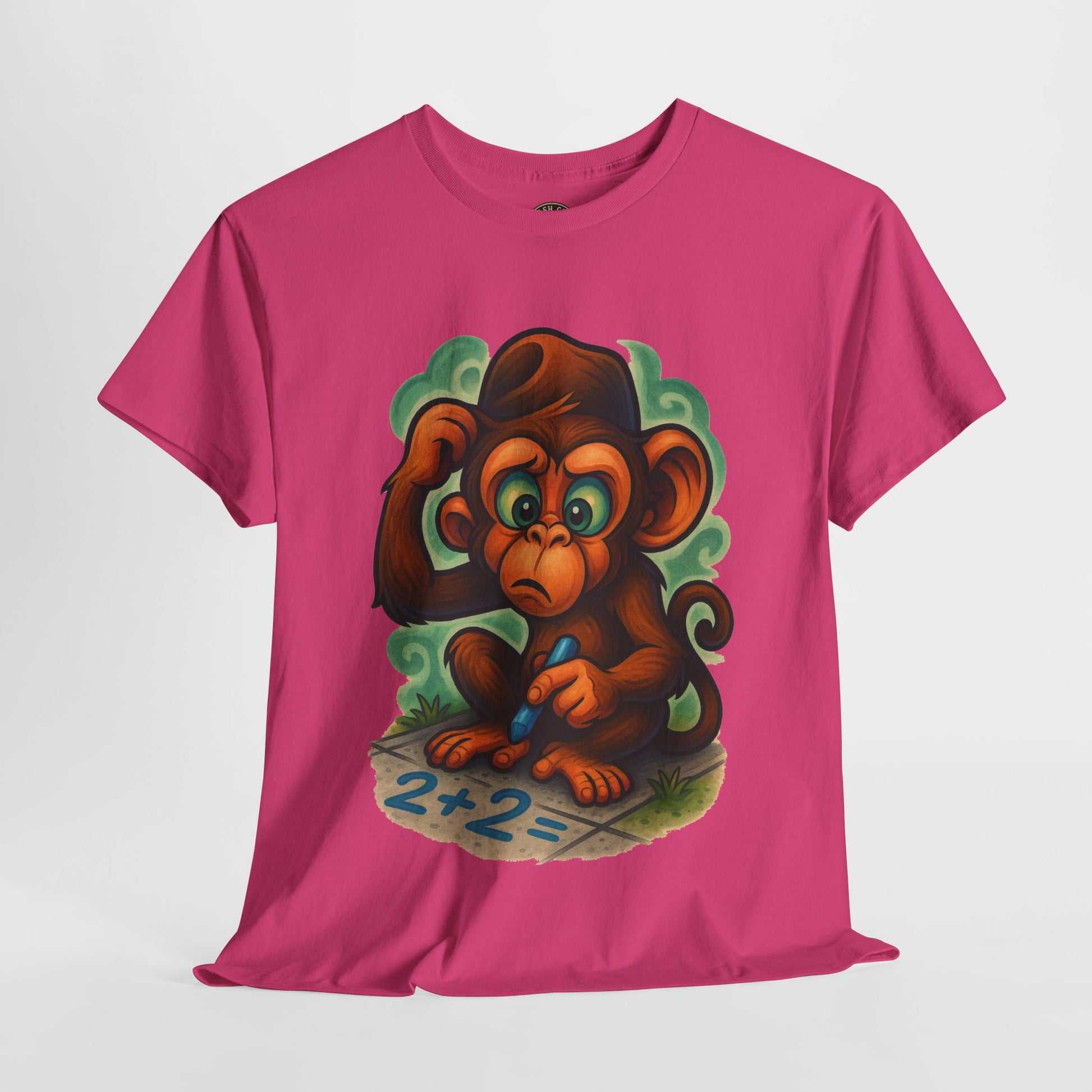 Confused Monkey Math Shirt – Funny Thoughtful Graphic Tee | Unisex Gildan 5000