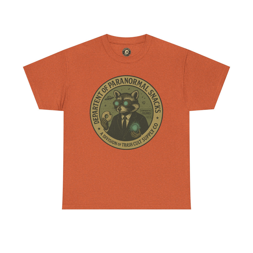 Department of Paranormal Snacks Shirt – Trash Cult Supply Co – Vintage Cryptid Division Tee – Gildan 5000