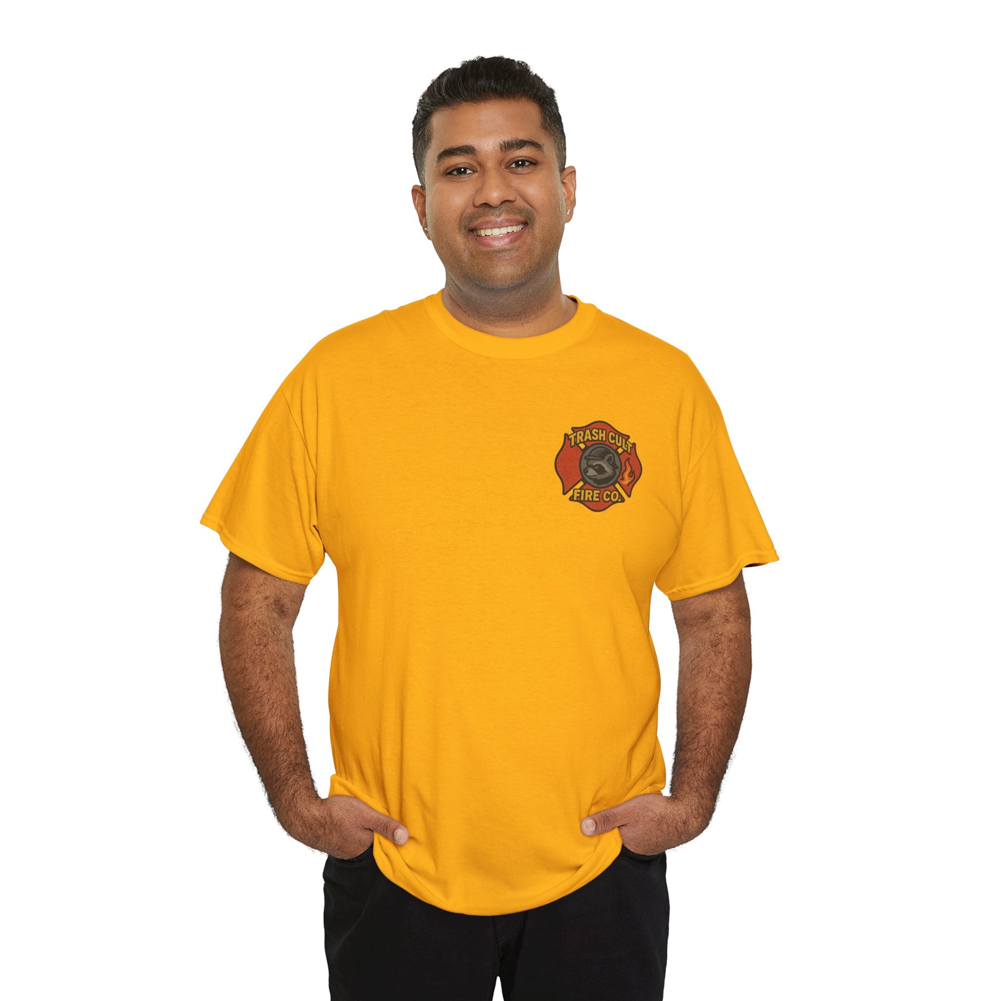 Trash Cult Fire Co. Unisex Tee - Quirky Raccoon Design, Fun Gift, Casual Wear, Firefighter Humor, Unique Apparel