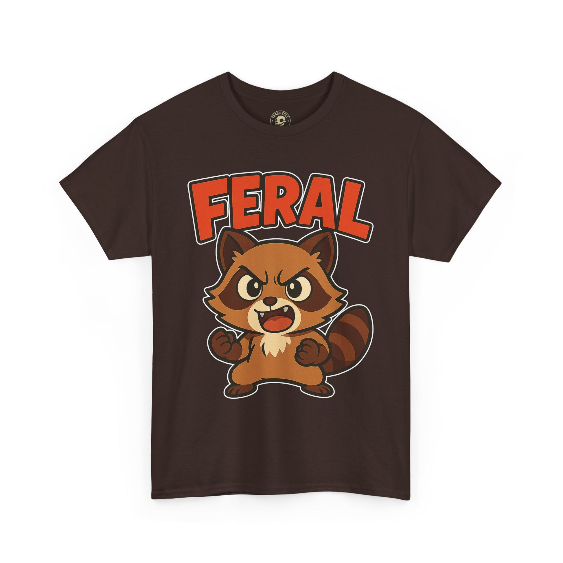 Feral Cartoon Tee - Unisex Heavy Cotton Shirt, Cute Graphic, Animal Lovers Gift, Casual Wear, Fun T-Shirt for Kids & Adults