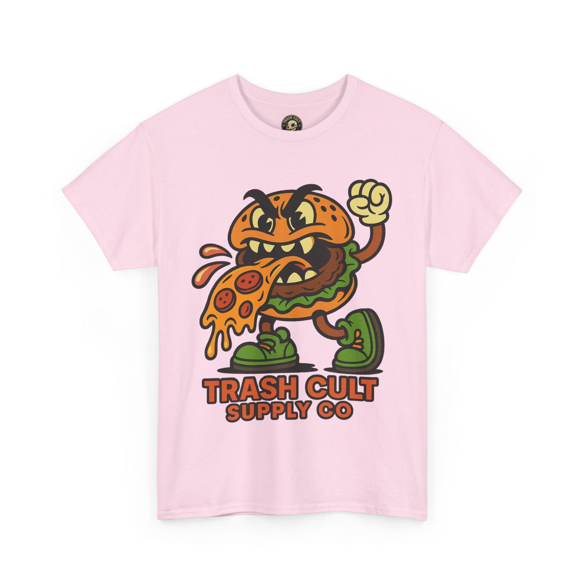 Angry Burger Pizza Spitter Tee – Trash Cult Supply Co | Gildan 5000 Shirt
