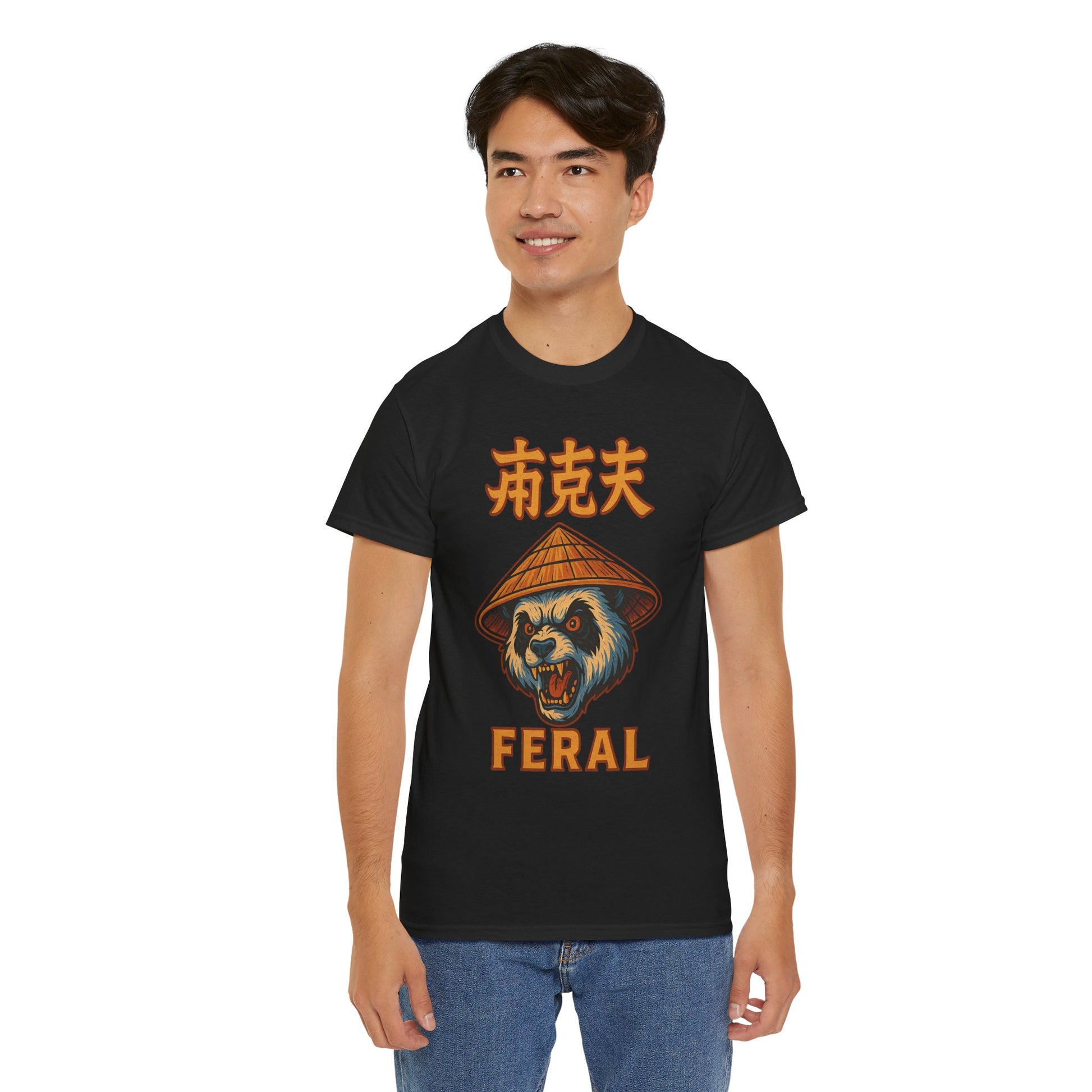 Feral Panda T-Shirt – Bold Streetwear Animal Graphic Tee | Unisex Heavy Cotton Shirt for Chaos Lovers