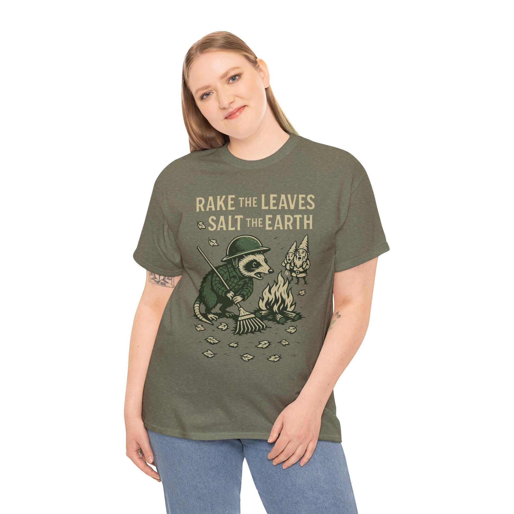 Rake the Leaves Salt the Earth Shirt – Possum Yard Warfare Tee – Fall of Humanity Collection – Trash Cult Supply Co.