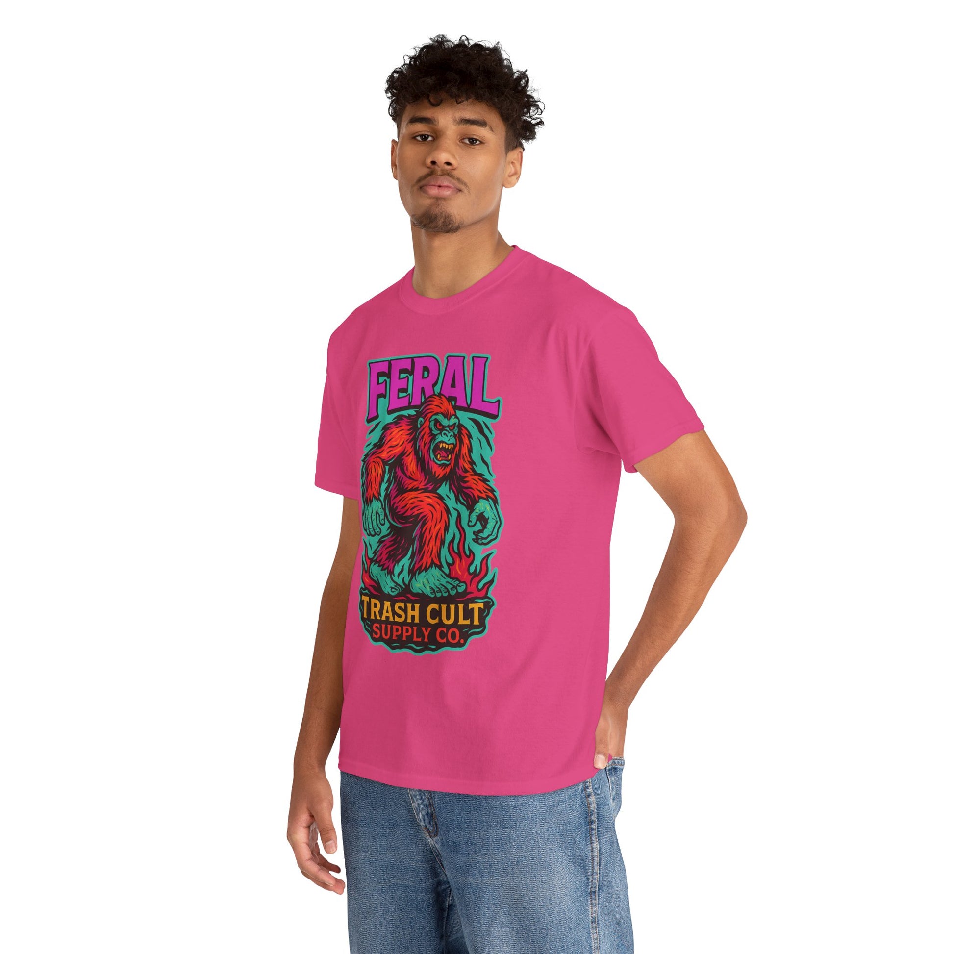 FERAL Bigfoot Shirt – Trashcore Bold Colors | Trash Cult Supply Co | Gildan 5000 Tee