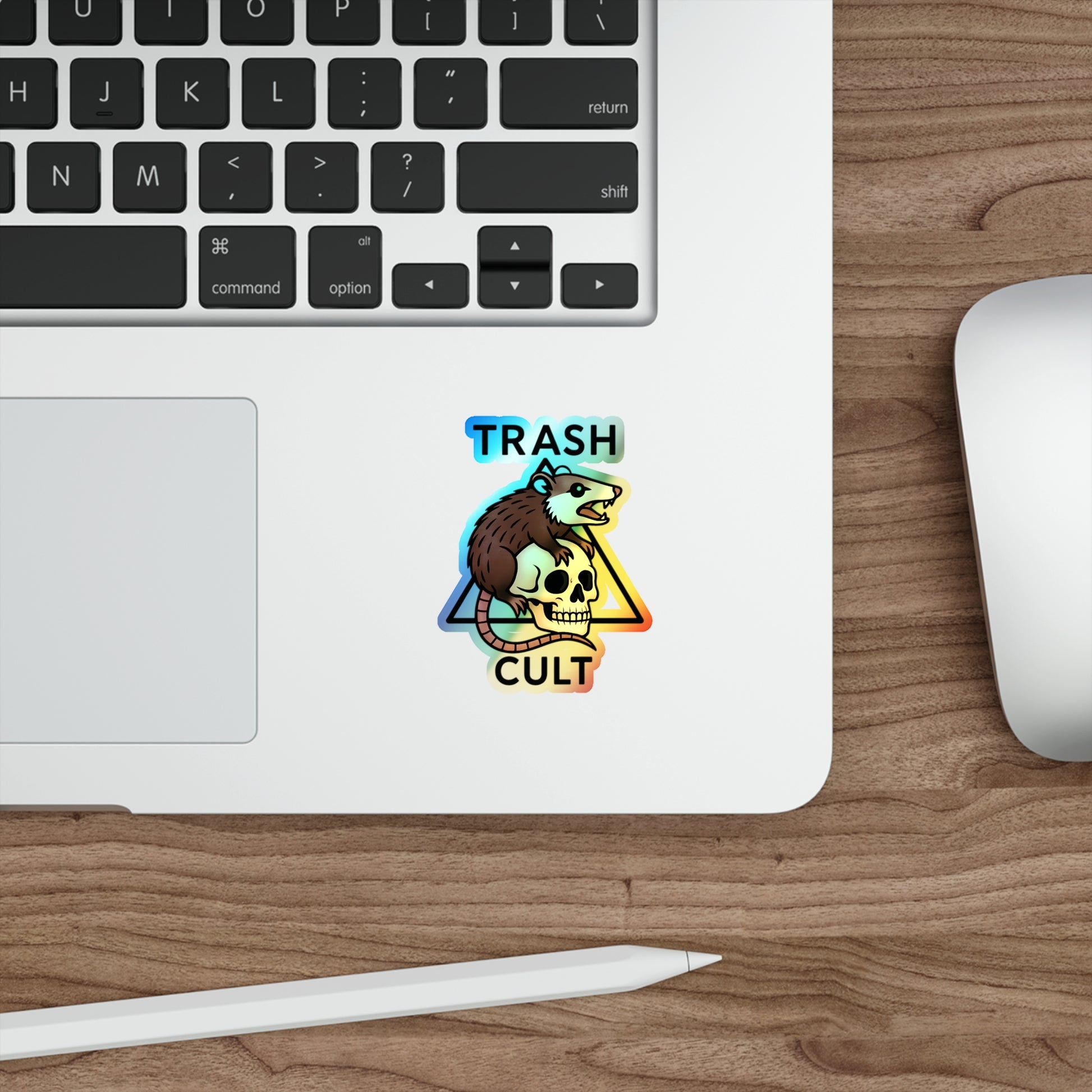 Holographic Trash Cult Stickers - Unique Decals for Skateboards, Laptops, Water Bottles, Fun and Quirky Gifts
