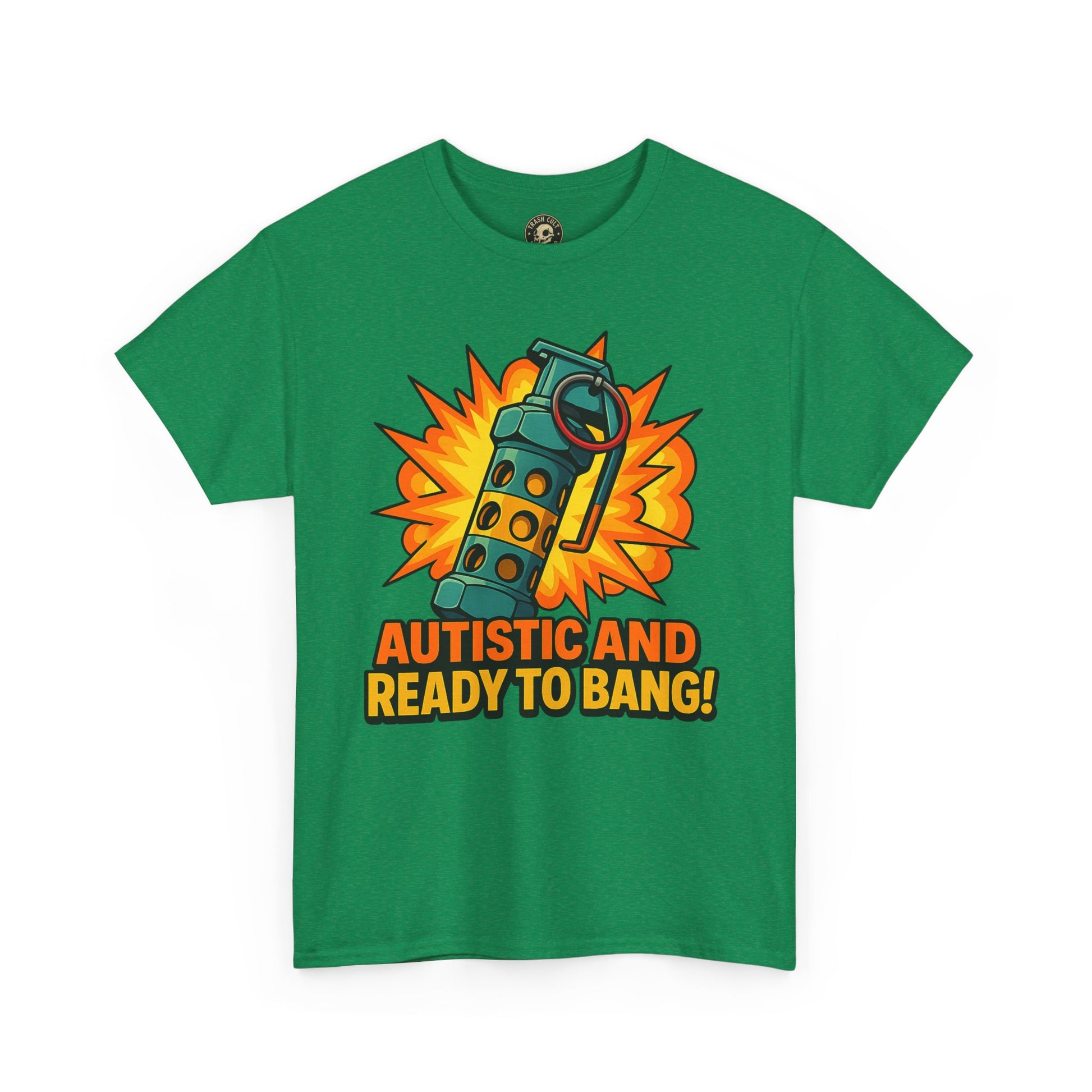 Autistic and Ready to Bang! Unisex Heavy Cotton Tee | Fun Graphic Tee, Autistic Pride, Gift for Autism Awareness, Casual Wear