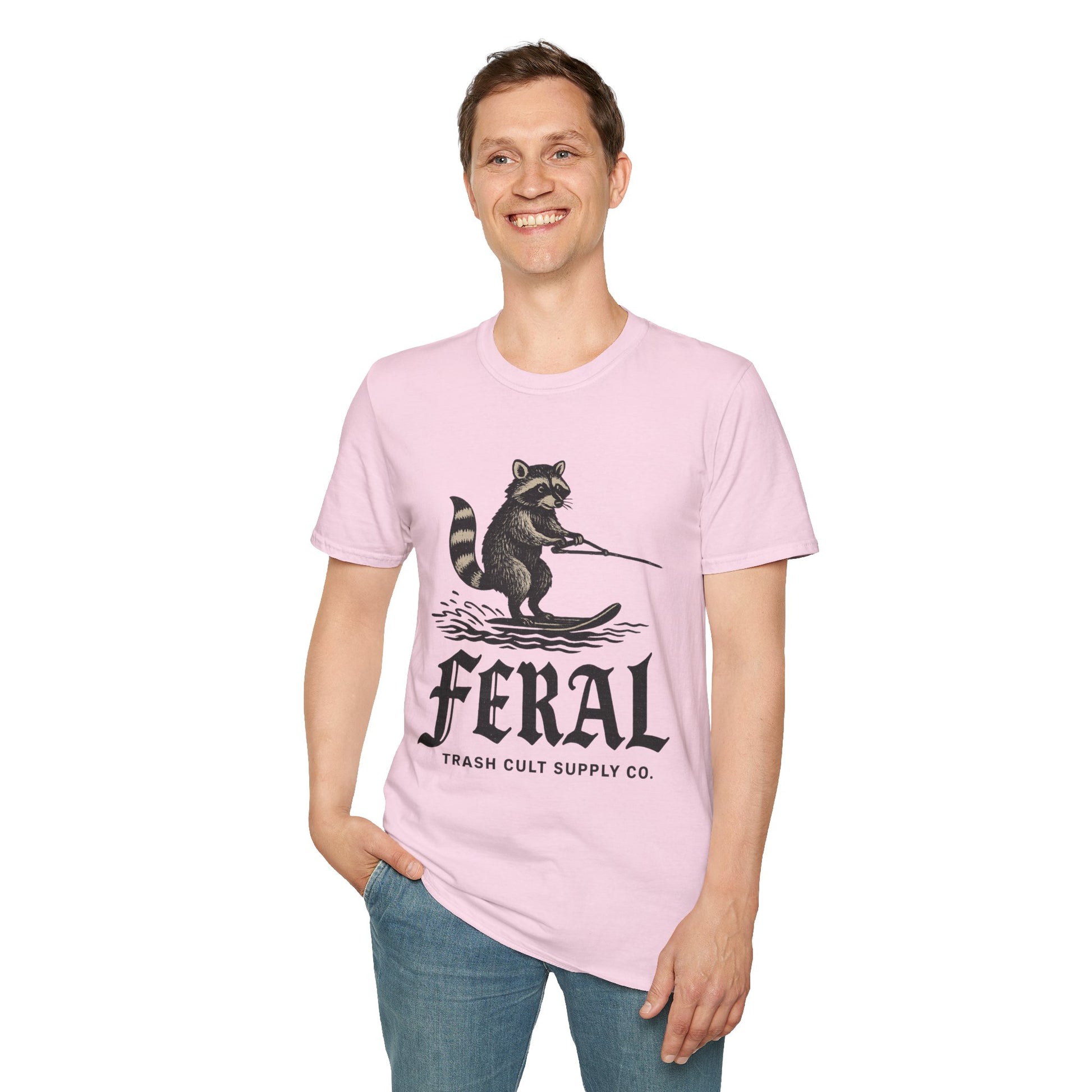 Feral Water Skiing Raccoon Vintage Shirt – Trash Cult Supply Co. | Gildan 2000 Softstyle