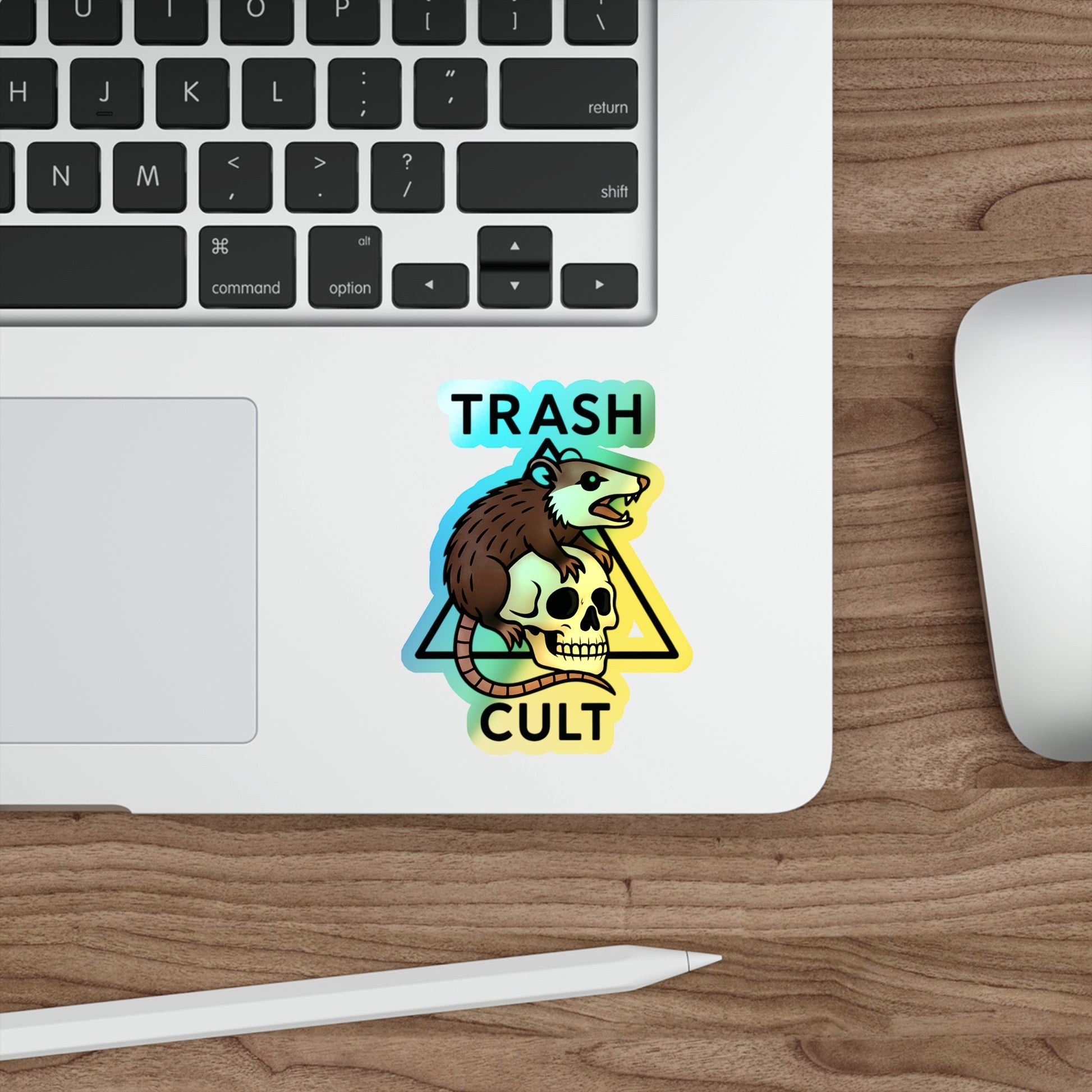 Holographic Trash Cult Stickers - Unique Decals for Skateboards, Laptops, Water Bottles, Fun and Quirky Gifts