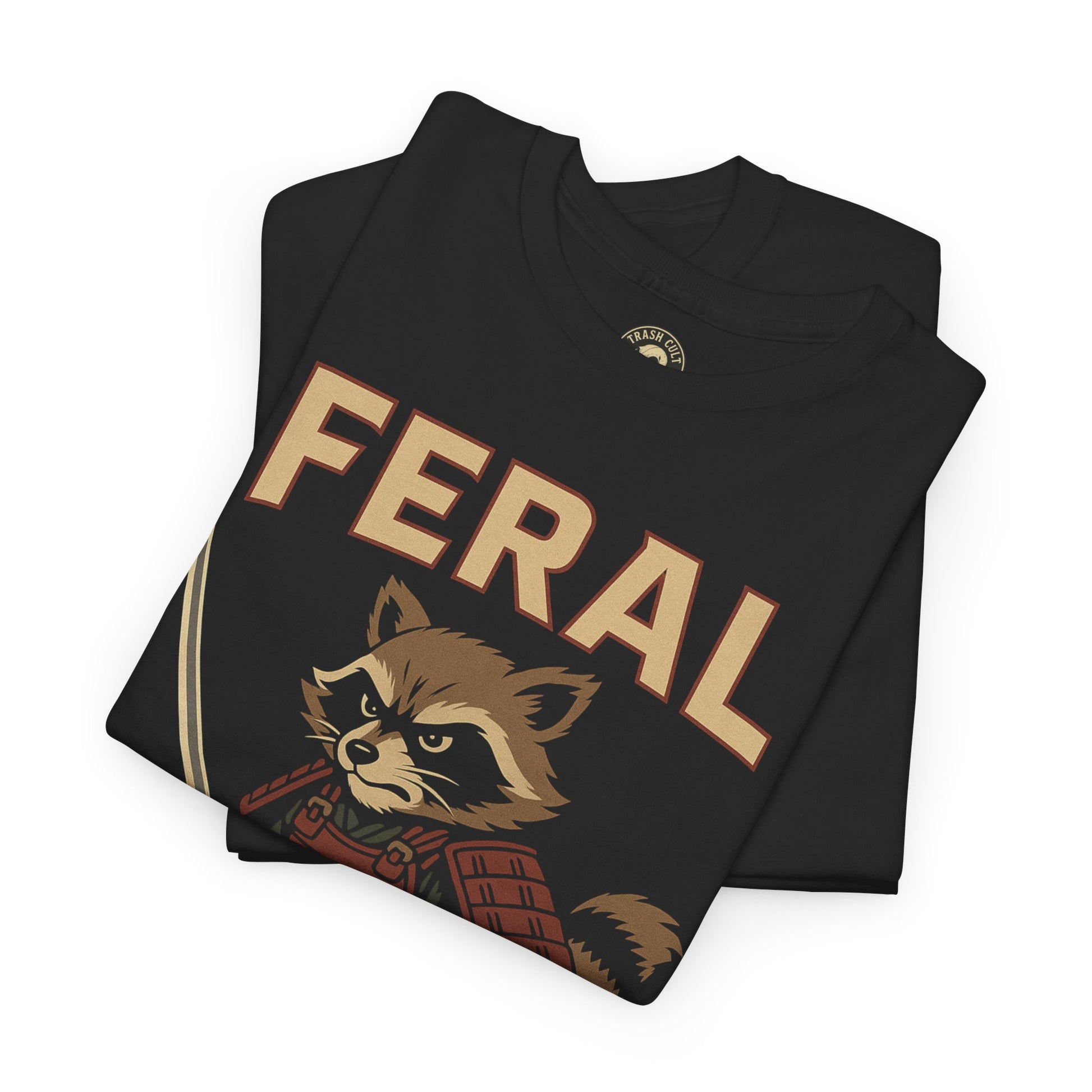 Feral Raccoon Samurai Shirt – Trash Cult Supply Co. | Gildan 5000 Unisex Tee