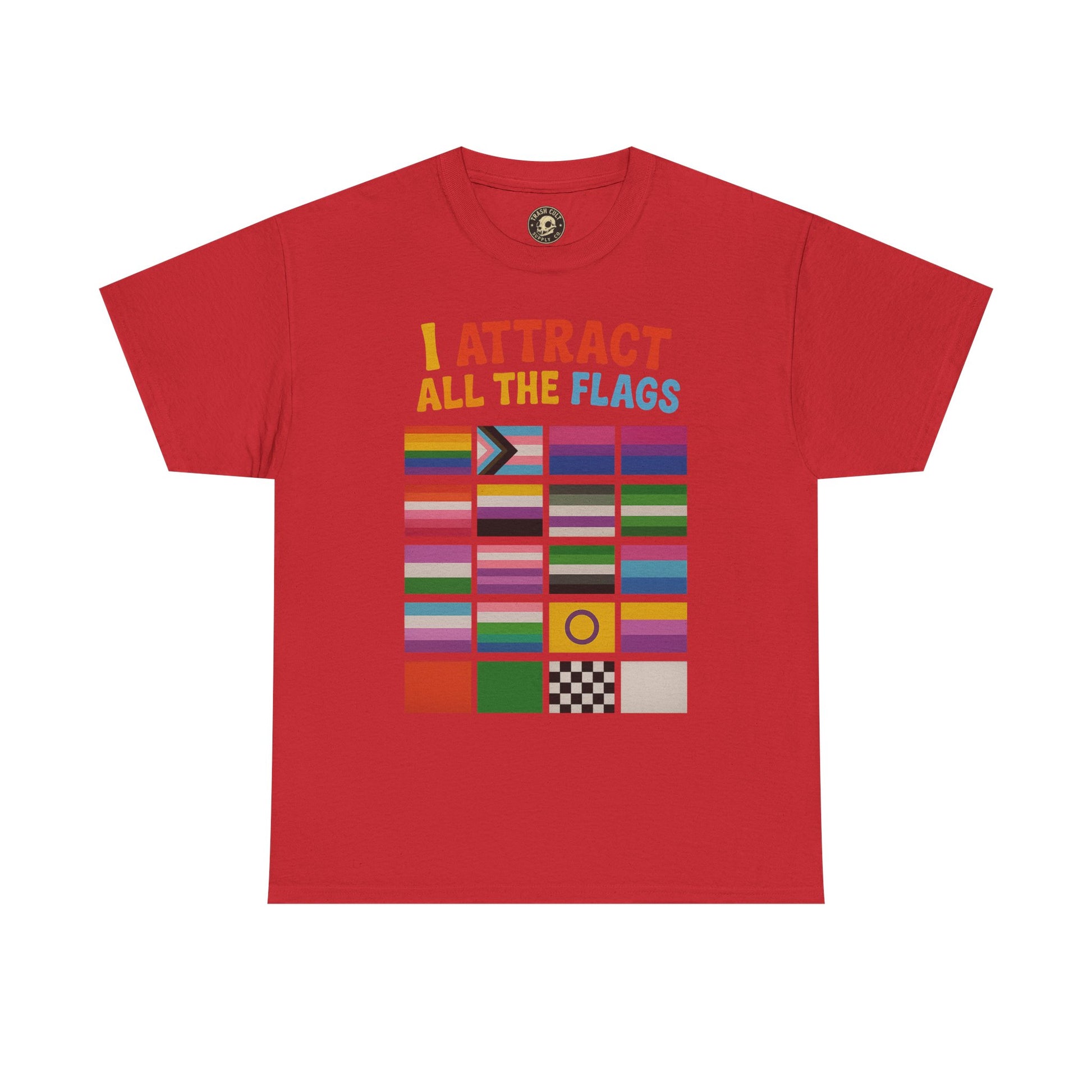 I Attract All The Flags LGBTQ Pride T-Shirt – Funny Inclusivity Shirt – Gildan 5000
