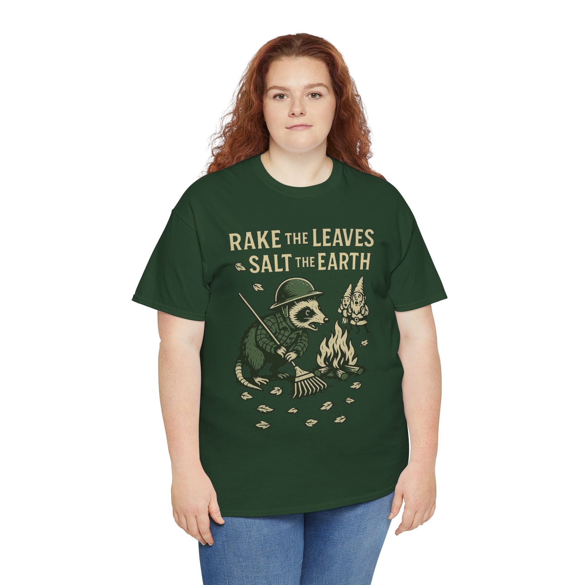 Rake the Leaves Salt the Earth Shirt – Possum Yard Warfare Tee – Fall of Humanity Collection – Trash Cult Supply Co.