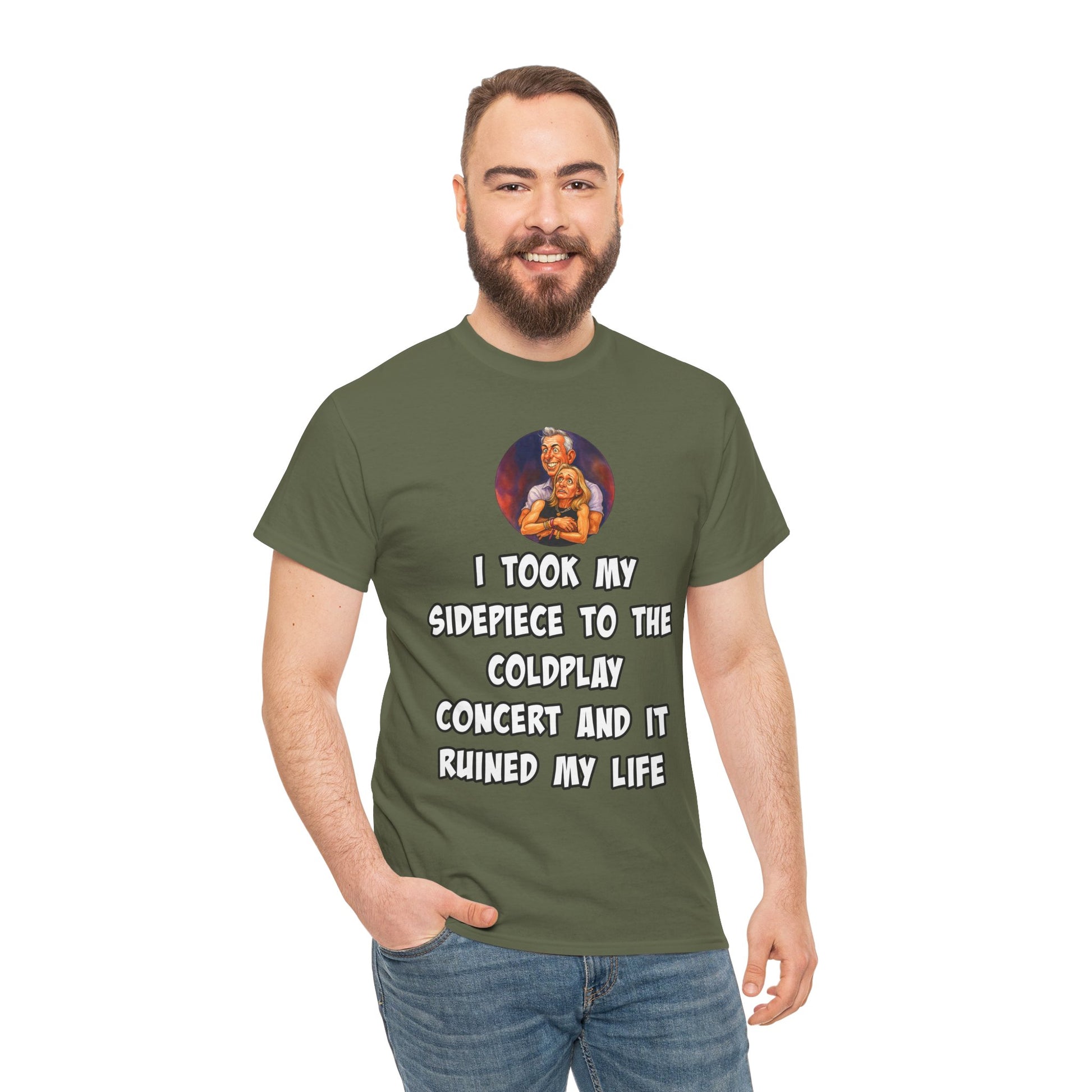 Funny CEO Concert Shirt – “I Took My Sidepiece to the Coldplay Concert” Meme Tee – Gildan 5000